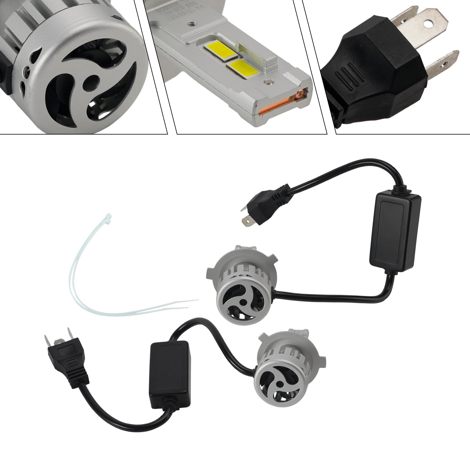 LED Headlight Bulb Kit High Low Beam Lamp H4 12V 55W 6500K 4000LM For HELLA