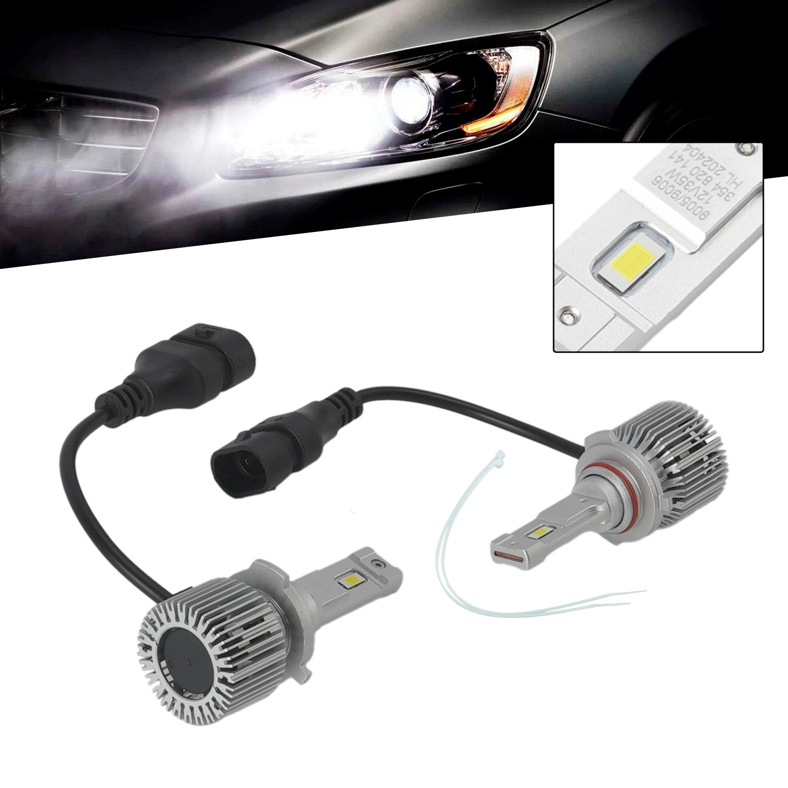 LED Headlight Bulb Kit HB3 HB4 9005 9006 12V 35W 6500K 2500LM For HELLA