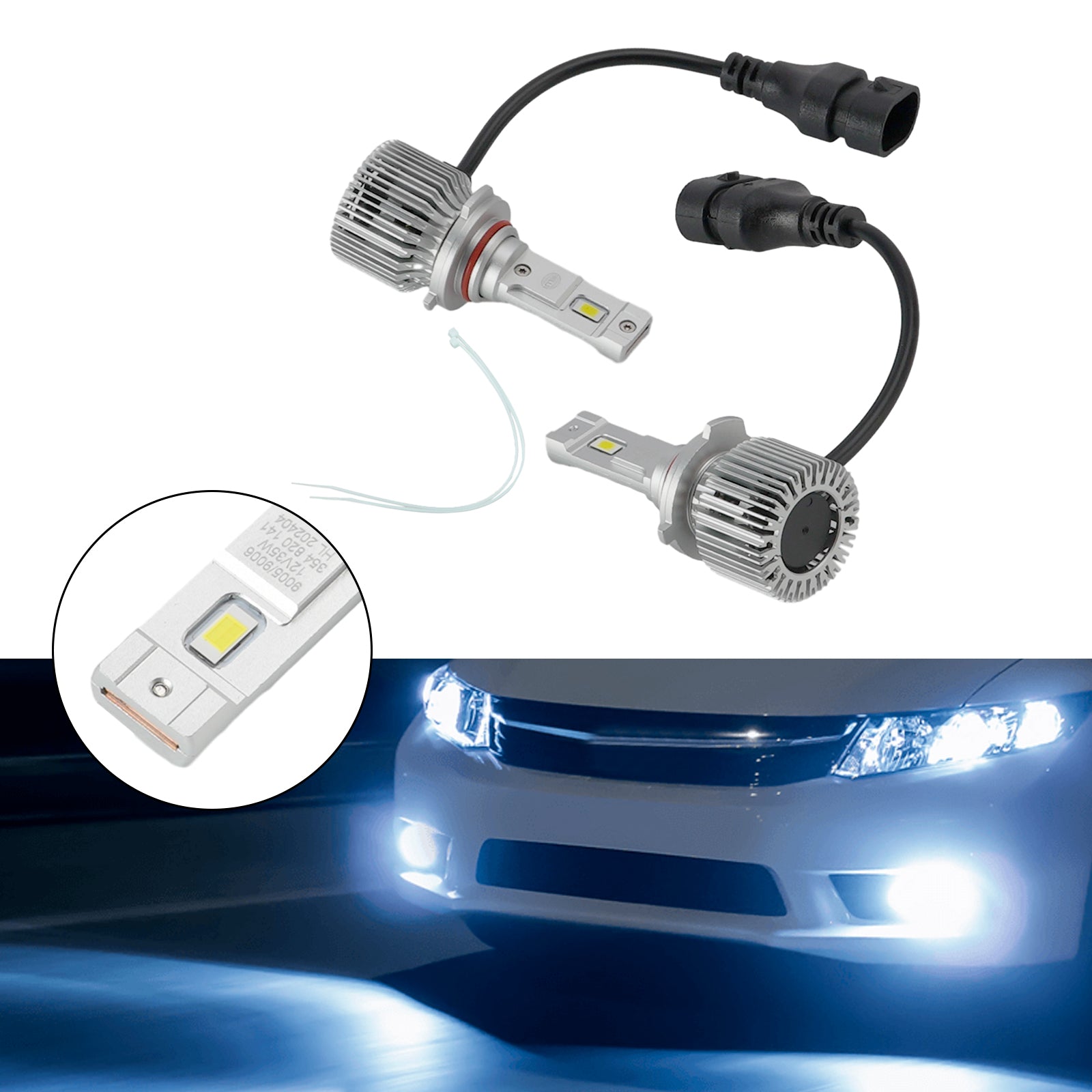 LED Headlight Bulb Kit HB3 HB4 9005 9006 12V 35W 6500K 2500LM For HELLA