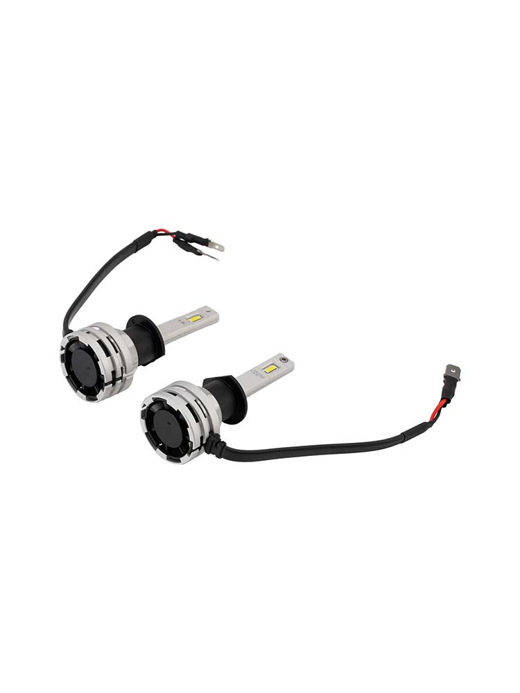 LED Headlight Bulb Kit High Low Beam H1 12V 24W 6500K Fan Cooling For HELLA