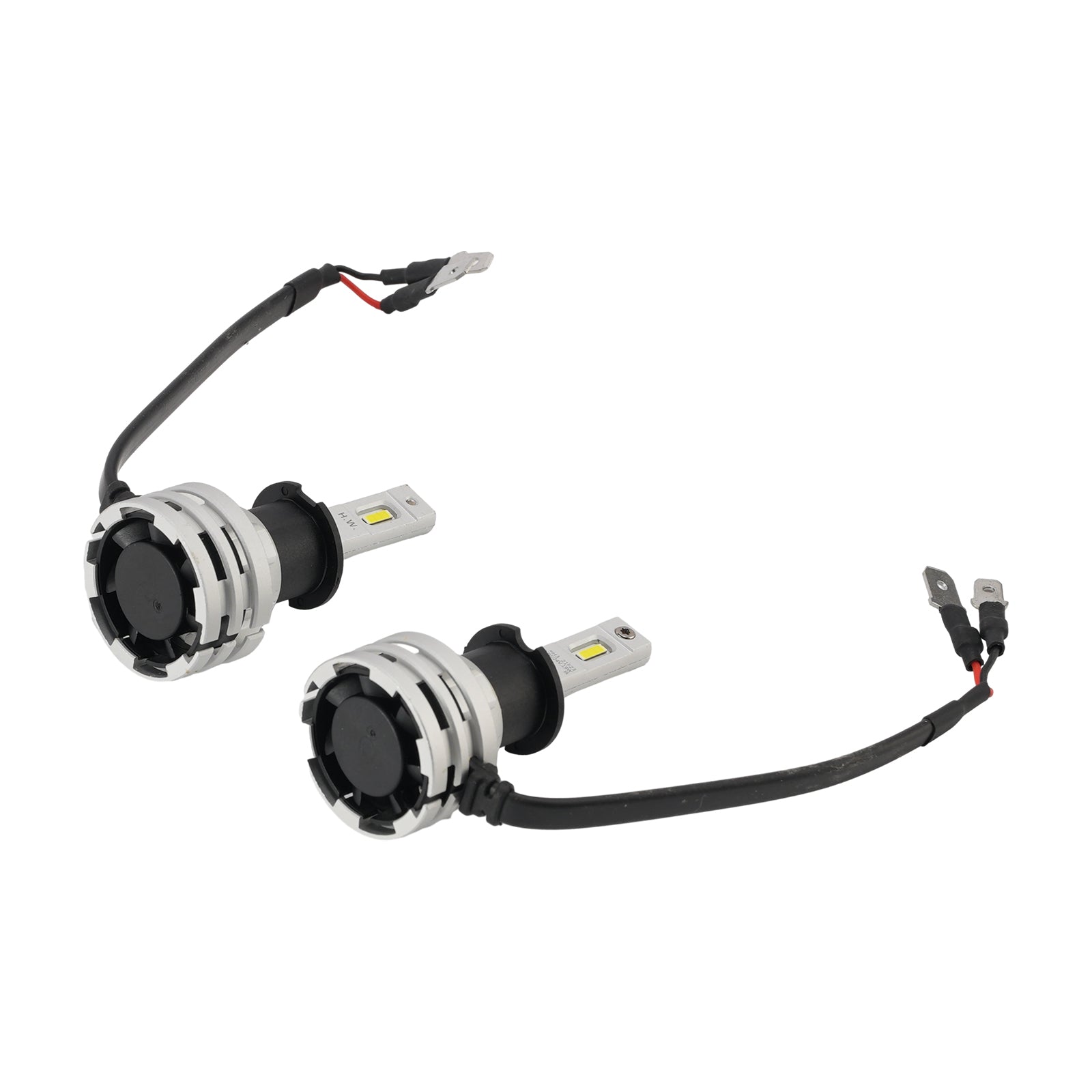 LED Headlight Bulb Kit High Low Beam H3 12V 24W 6500K Fan Cooling For HELLA