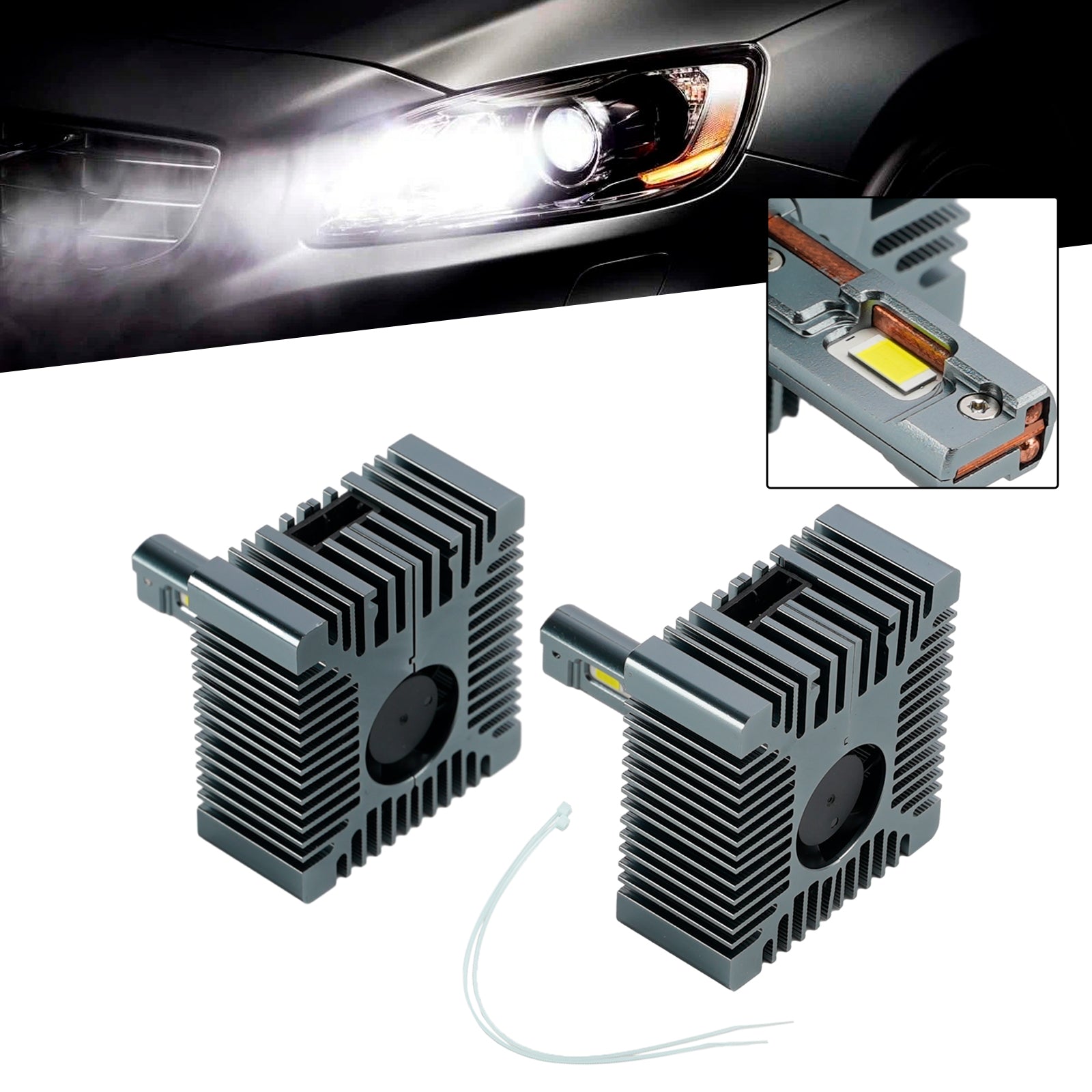 LED Headlight Bulb Kit High Low Beam Lamp D5S 12V 35W 6500K For HELLA