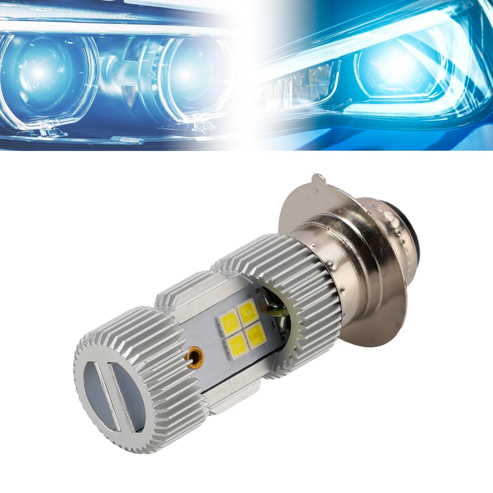 Motorcycle LED Headlight Bulb High Low Beam Lamp M5 12V 6W 6500K For HELLA