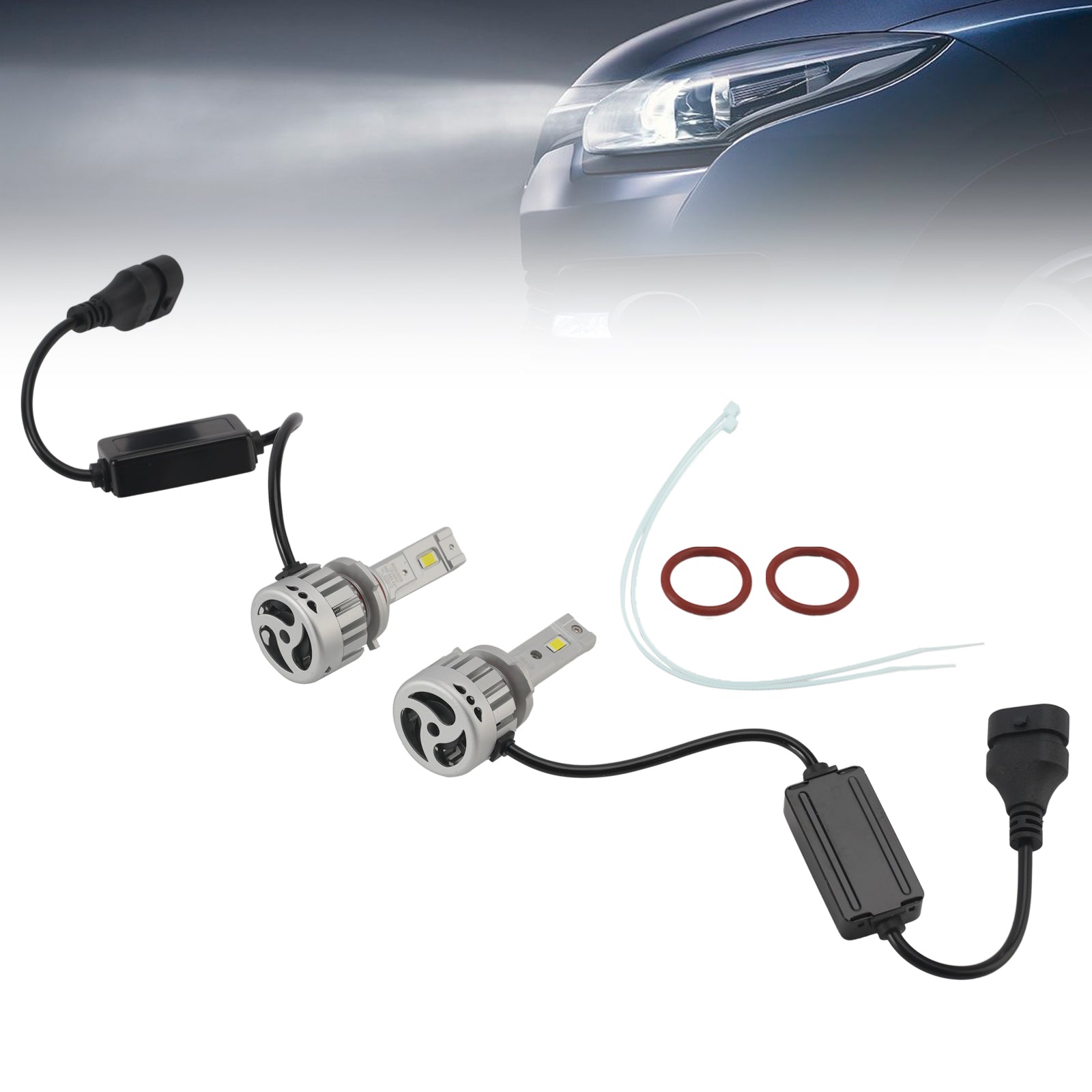 LED Headlight Bulb Kit High Low HB3/4 9005 9006 12V 55W 6500K 4000LM For HELLA