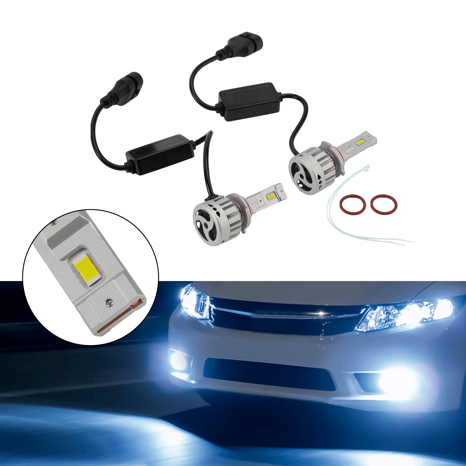 LED Headlight Bulb Kit High Low HB3/4 9005 9006 12V 55W 6500K 4000LM For HELLA