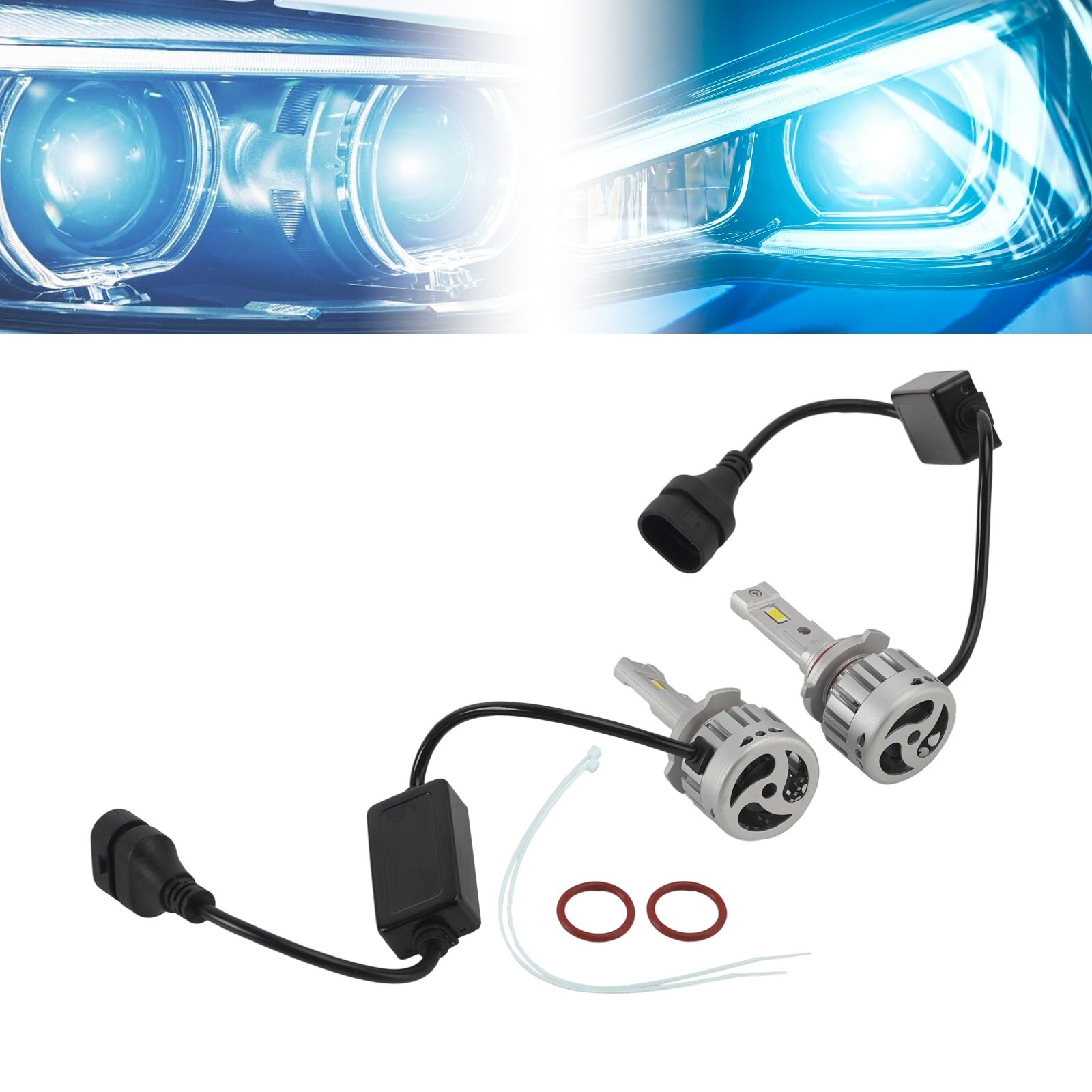 LED Headlight Bulb Kit High Low HB3/4 9005 9006 12V 55W 6500K 4000LM For HELLA