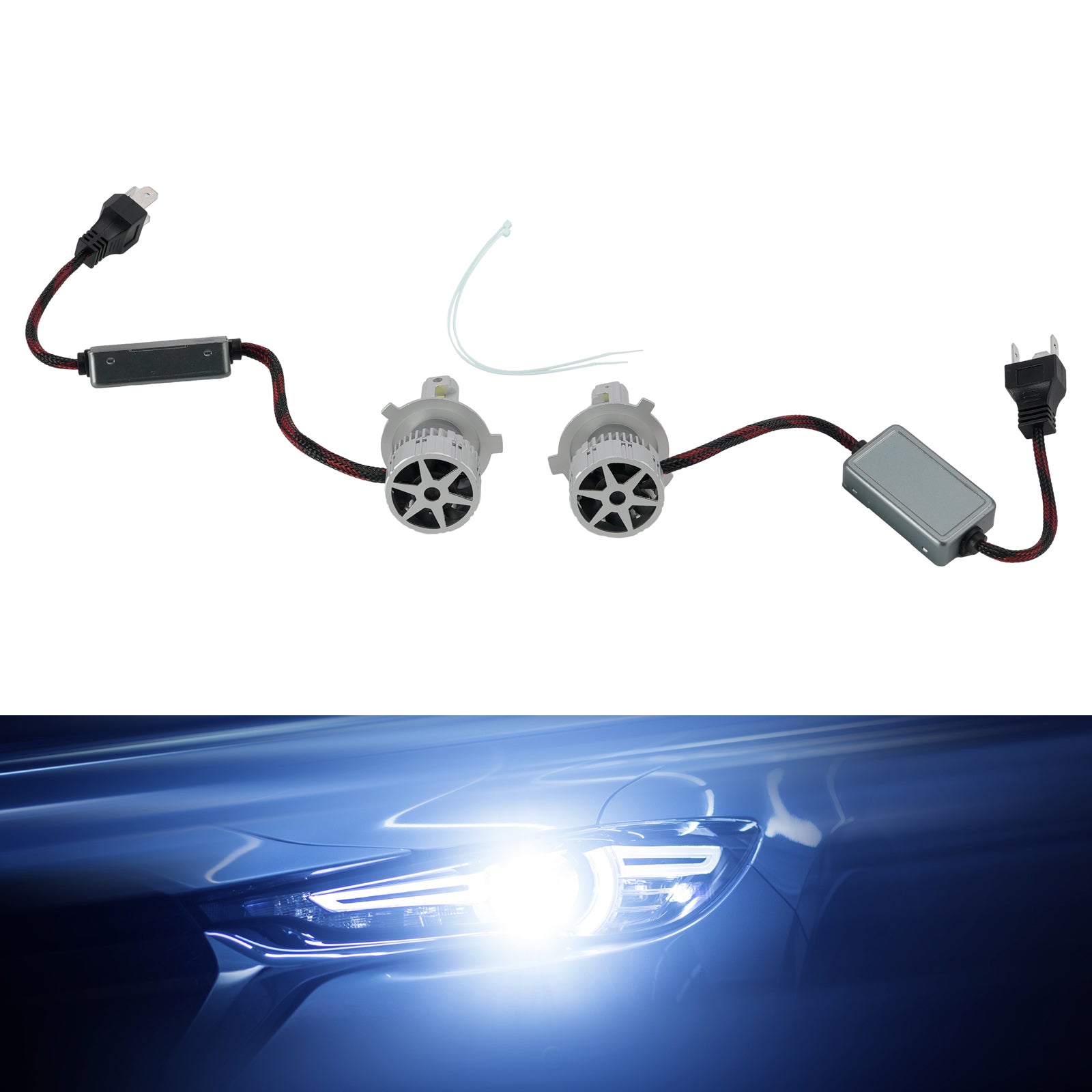LED Headlight Bulb Kit High Low Beam Lamp H4 12V 75W 6500K For HELLA