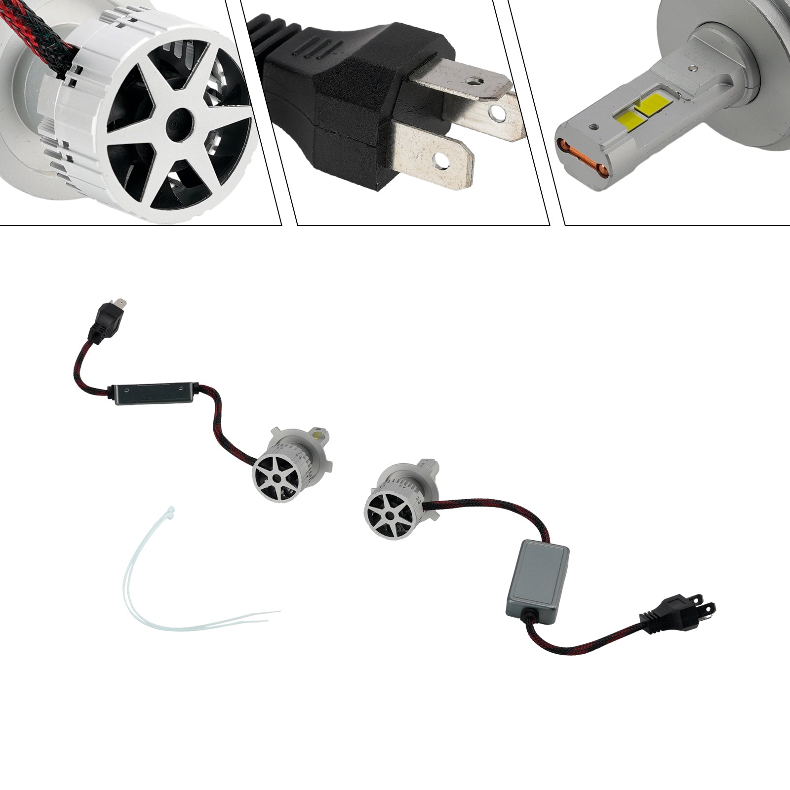 LED Headlight Bulb Kit High Low Beam Lamp H4 12V 75W 6500K For HELLA