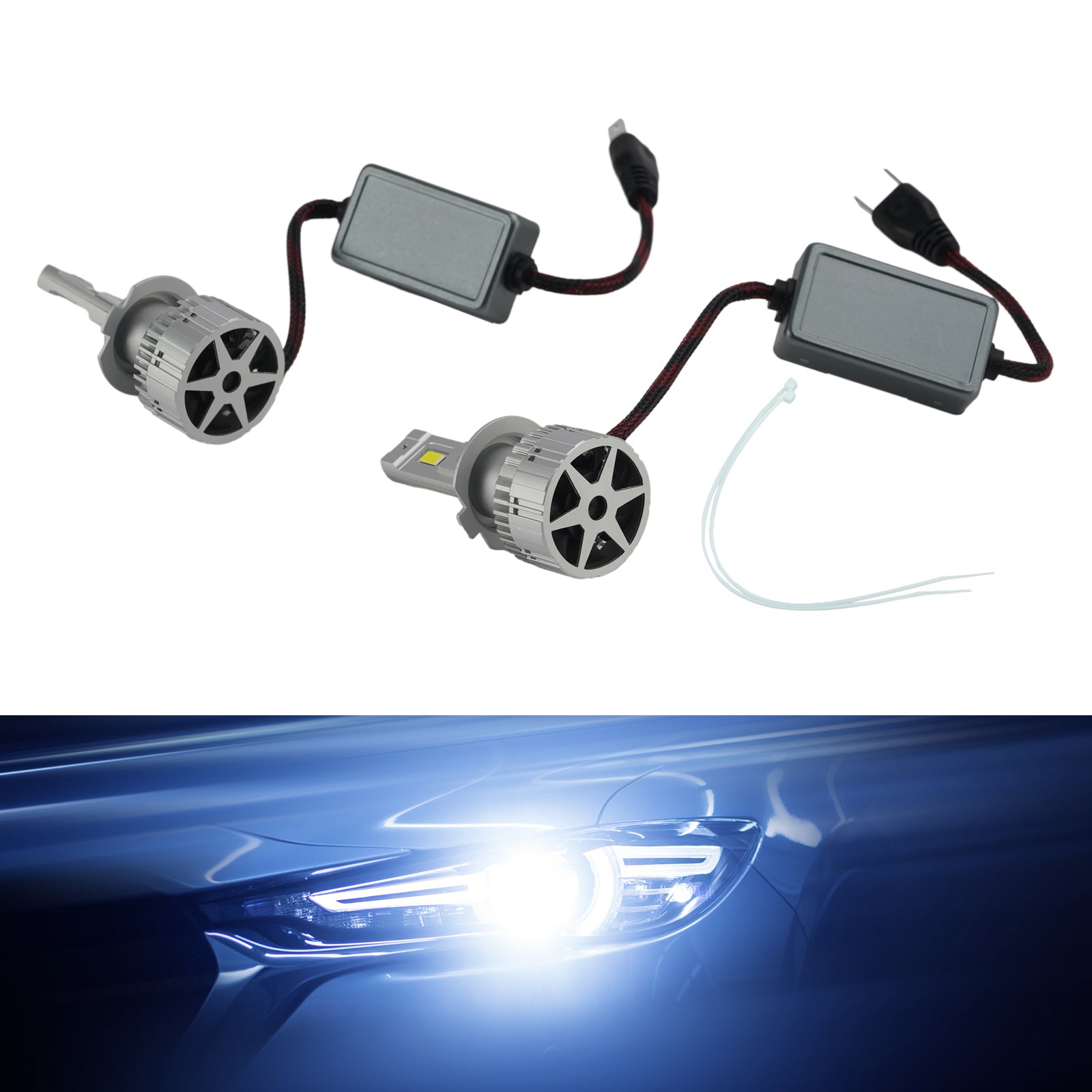 LED Headlight Bulb Kit High Low Beam Lamp H7 12V 75W 6500K For HELLA