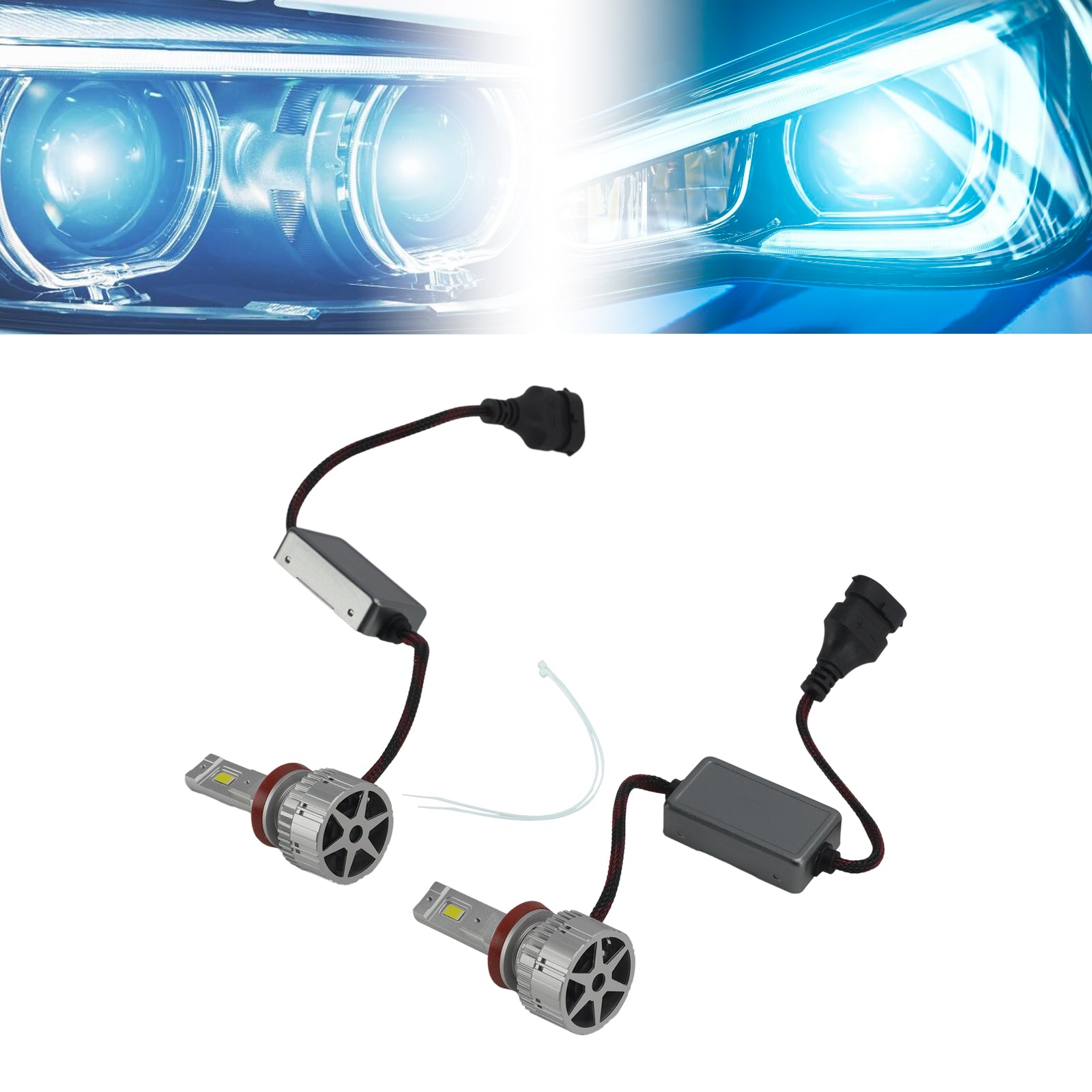 LED Headlight Bulb Kit High Low Beam Lamp H8 H9 H11 12V 75W 6500K For HELLA