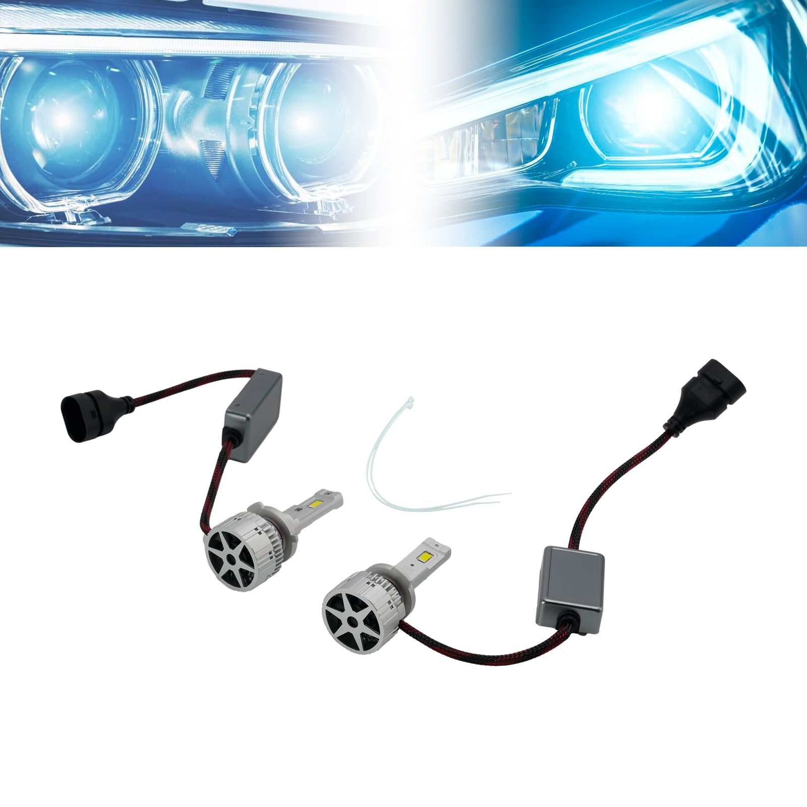 LED Headlight Bulb Kit Hi/Low Beam Lamp HB3/4 9005 9006 12V 75W 6500K For HELLA