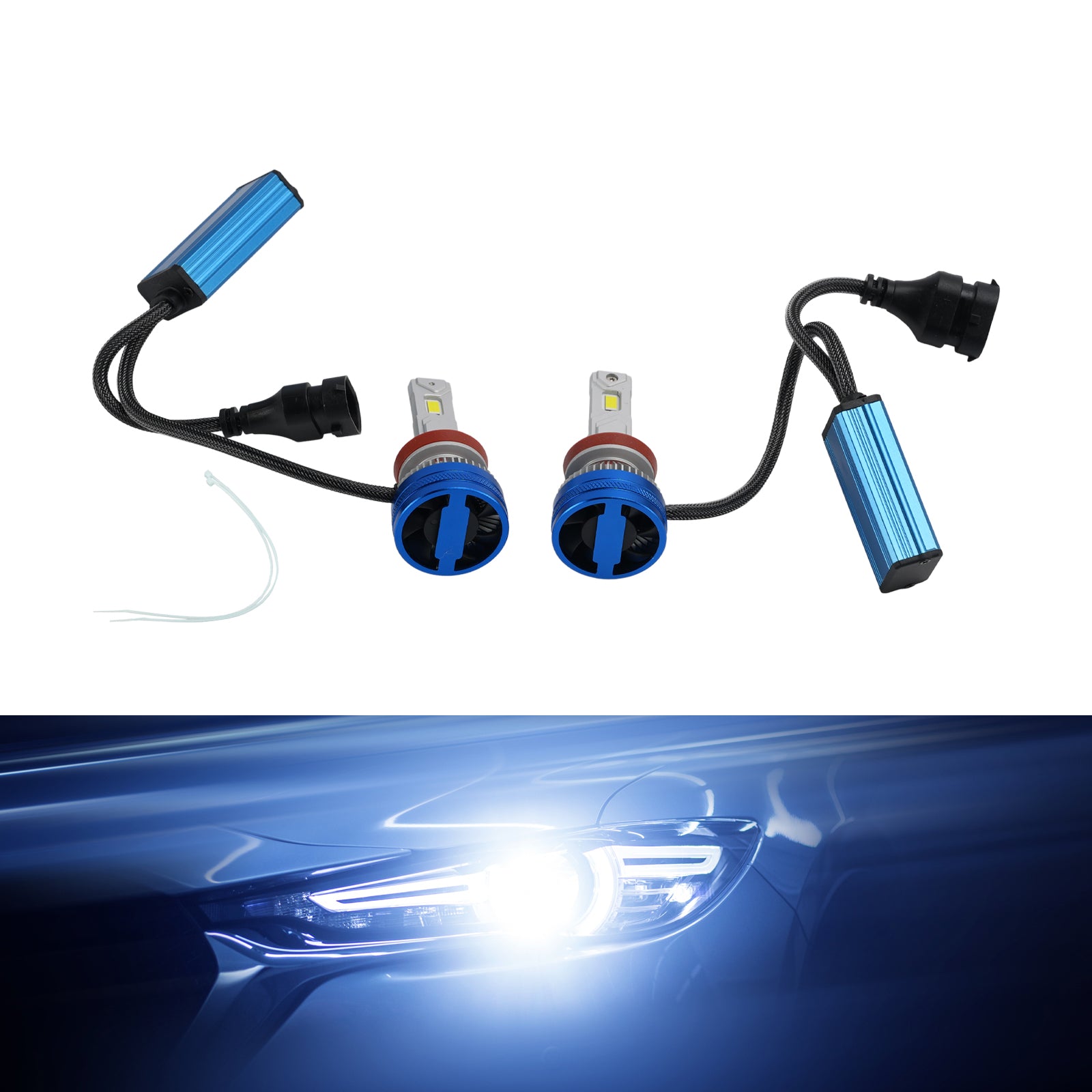 LED Headlight Bulb Kit High Low Beam Lamp H11 24V 65W 6500K For HELLA