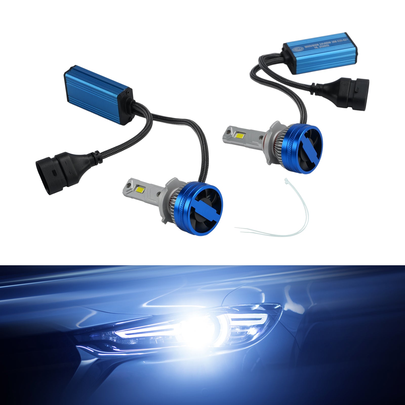 LED Headlight Bulb Kit High Low Beam Lamp HB3/4 9005/6 24V 65W 6500K For HELLA