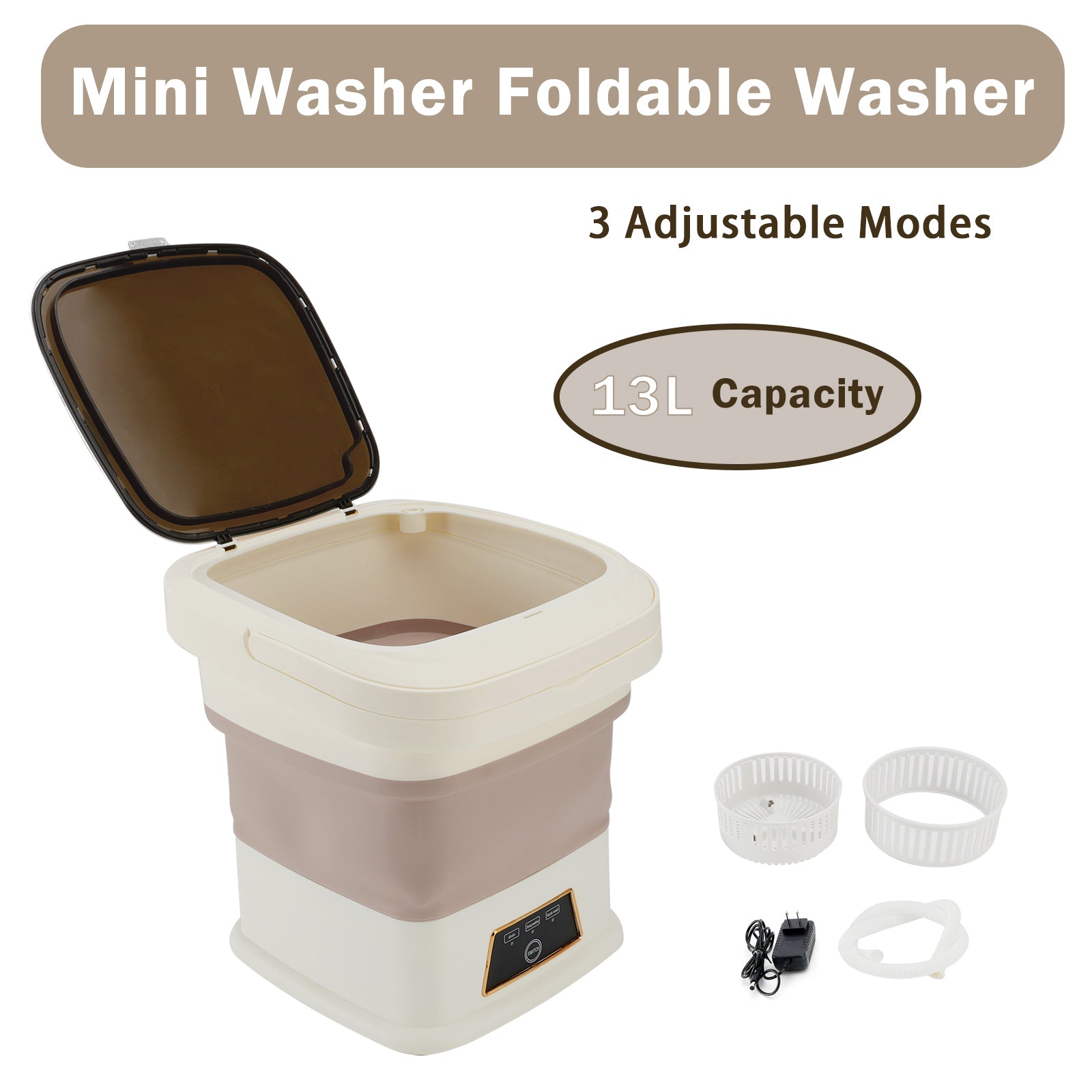 13L Portable Washing Machine Mini Washer Foldable Washer For Underwear Family