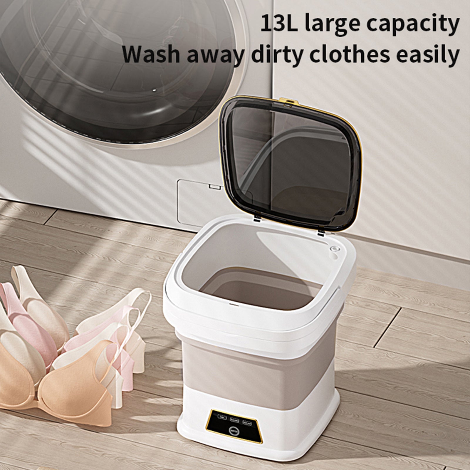 13L Portable Washing Machine Mini Washer Foldable Washer For Underwear Family