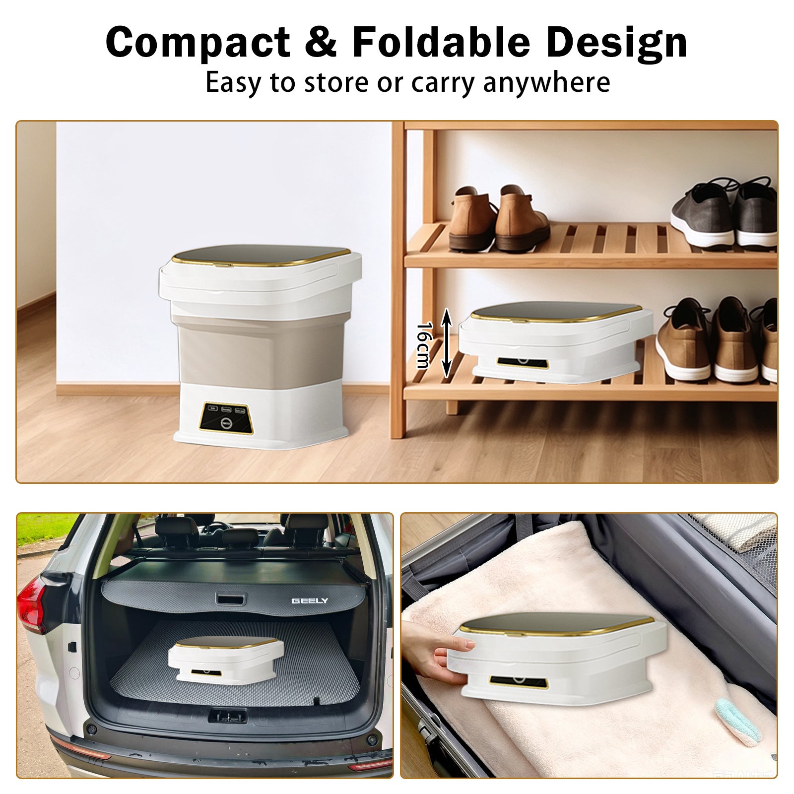 13L Portable Washing Machine Mini Washer Foldable Washer For Underwear Family