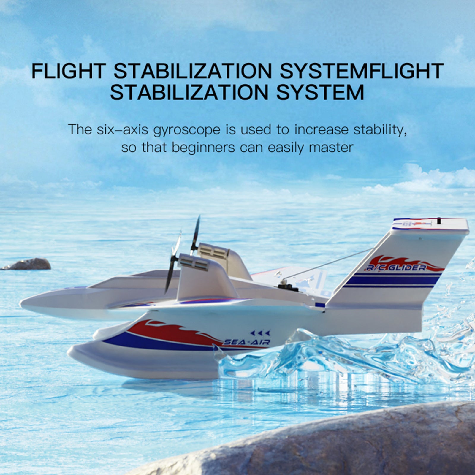 KF701 2.4GHz 3CH RC Plane For Water Land & Air Aircraft Remote With 2 Batteries