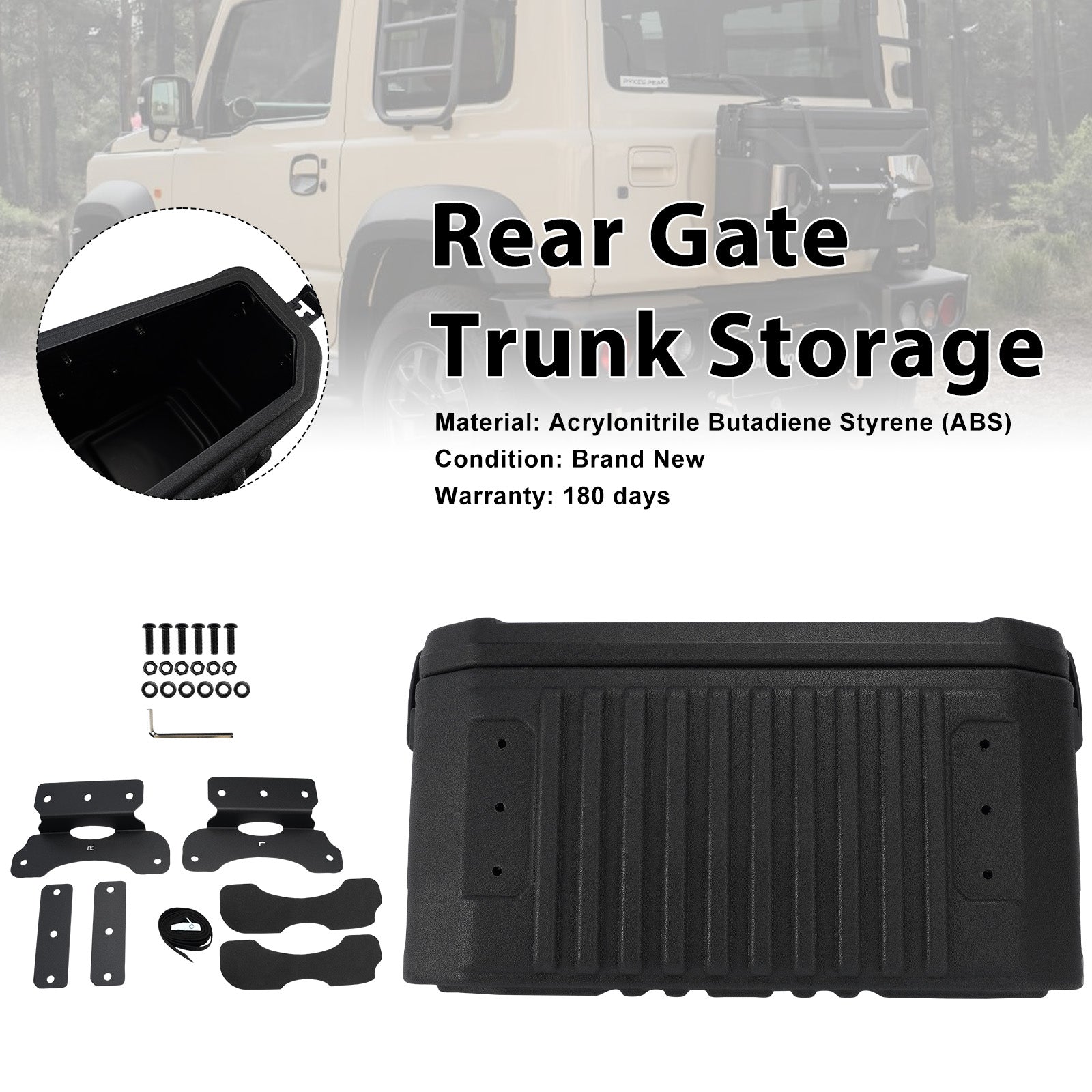 Rear Storage Box Rear Gate Trunk Storage Fit Suzuki Jimny JB64 JB74 2019-2026