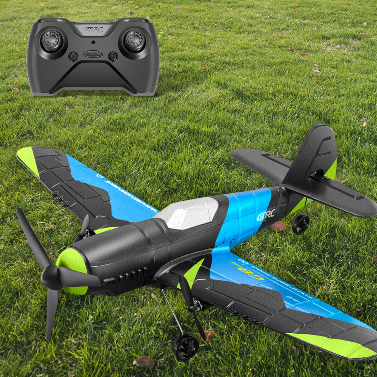 4D-G8 2.4GHz 2 Channel RC Glider Airplane Kid Toy Gift With 2 Batteries Blue