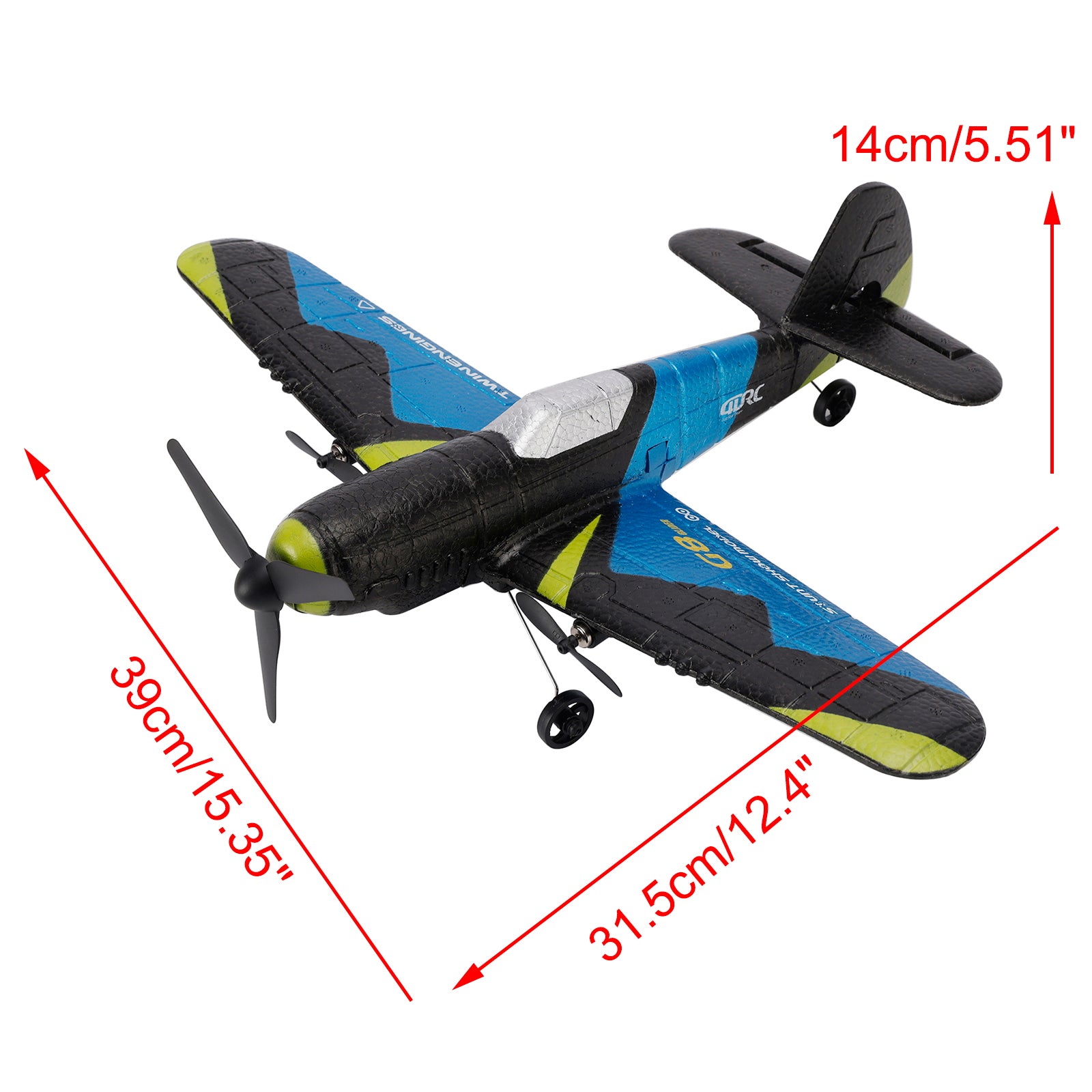 4D-G8 2.4GHz 2 Channel RC Glider Airplane Kid Toy Gift With 2 Batteries Blue