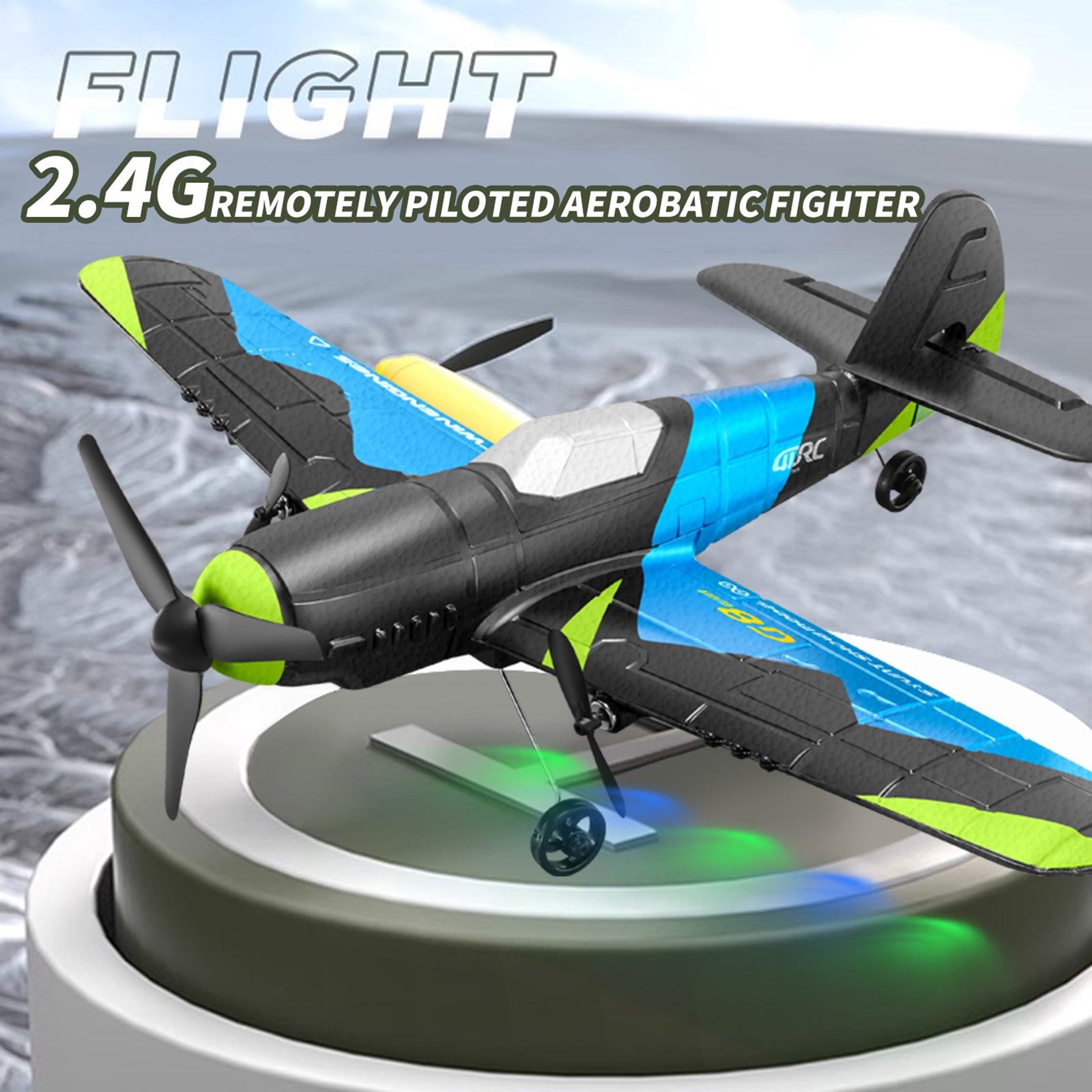 4D-G8 2.4GHz 2 Channel RC Glider Airplane Kid Toy Gift With 2 Batteries Blue