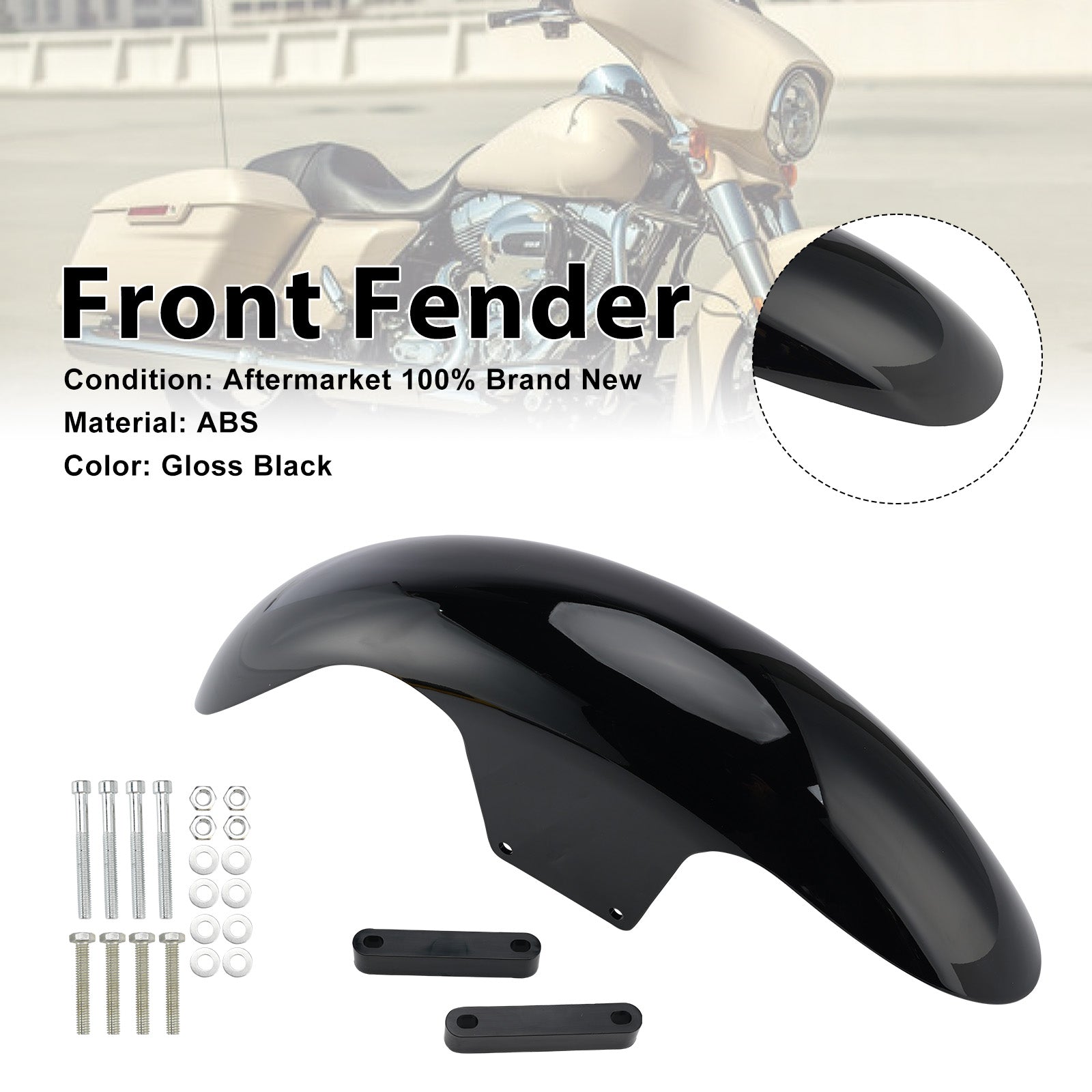 21" Front Fender Fit For Touring Street Glide Road Glide 2014-2024