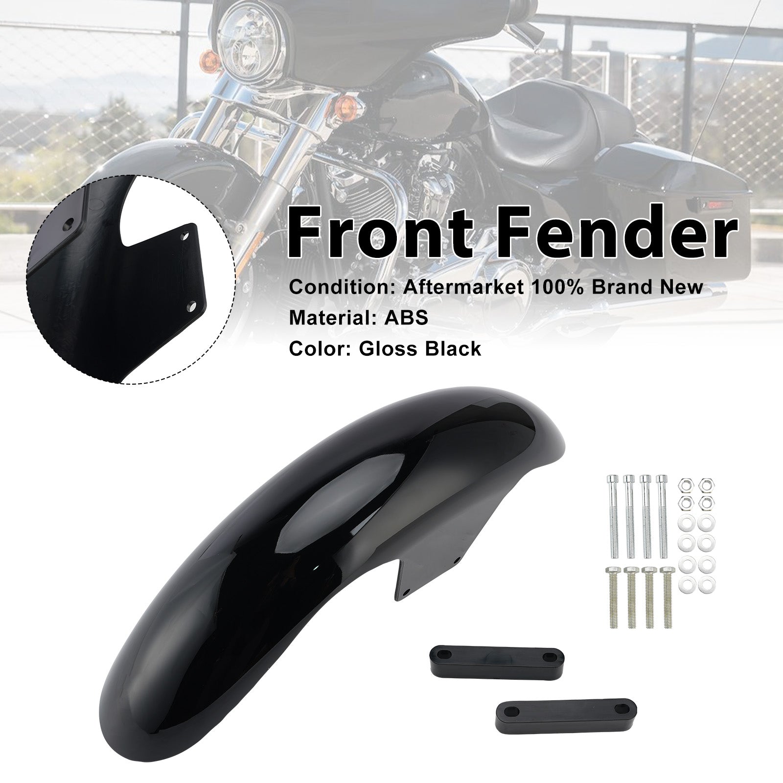 21" Front Fender Fit For Touring Street Glide Road Glide 2014-2024