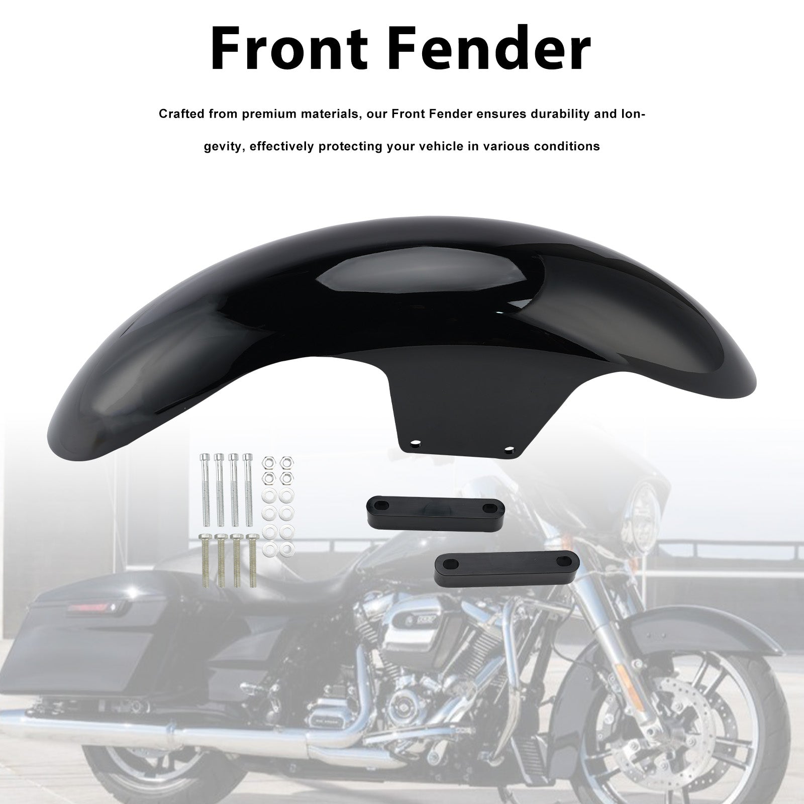 21" Front Fender Fit For Touring Street Glide Road Glide 2014-2024