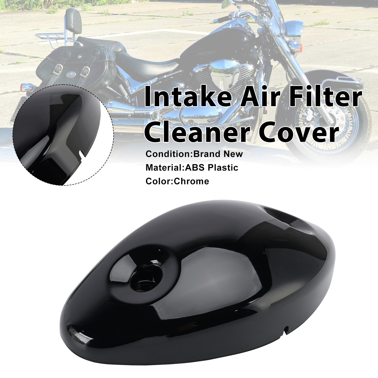Intake Air Filter Cleaner Cover For Suzuki Intruder VL800 Boulevard C50 01-08 Black