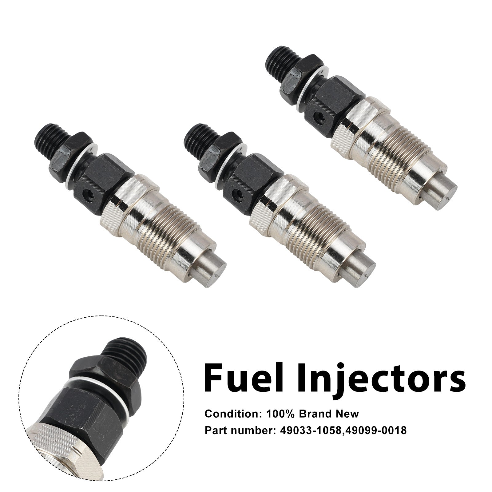 3PC 49099-0018 Fuel Injectors 49033-1058 For Kawasaki DM950 DM850 Mule 2510 3010