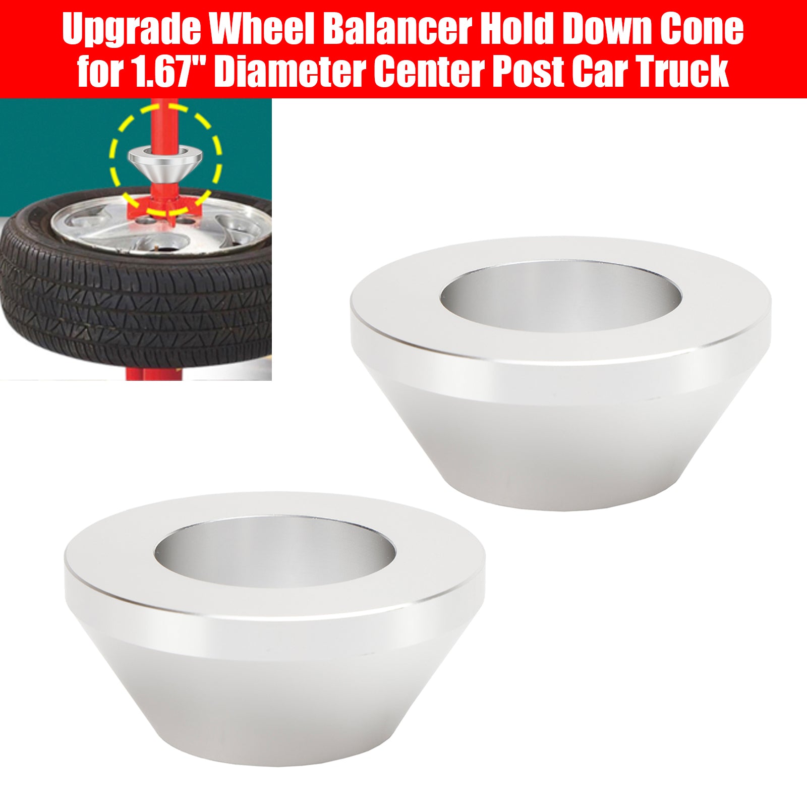 2?ā”?Upgrade Wheel Balancer Hold Down Cone for 1.67" Diameter Center Post