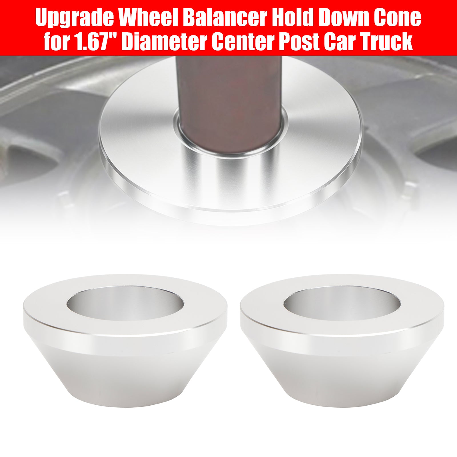 2?ā”?Upgrade Wheel Balancer Hold Down Cone for 1.67" Diameter Center Post