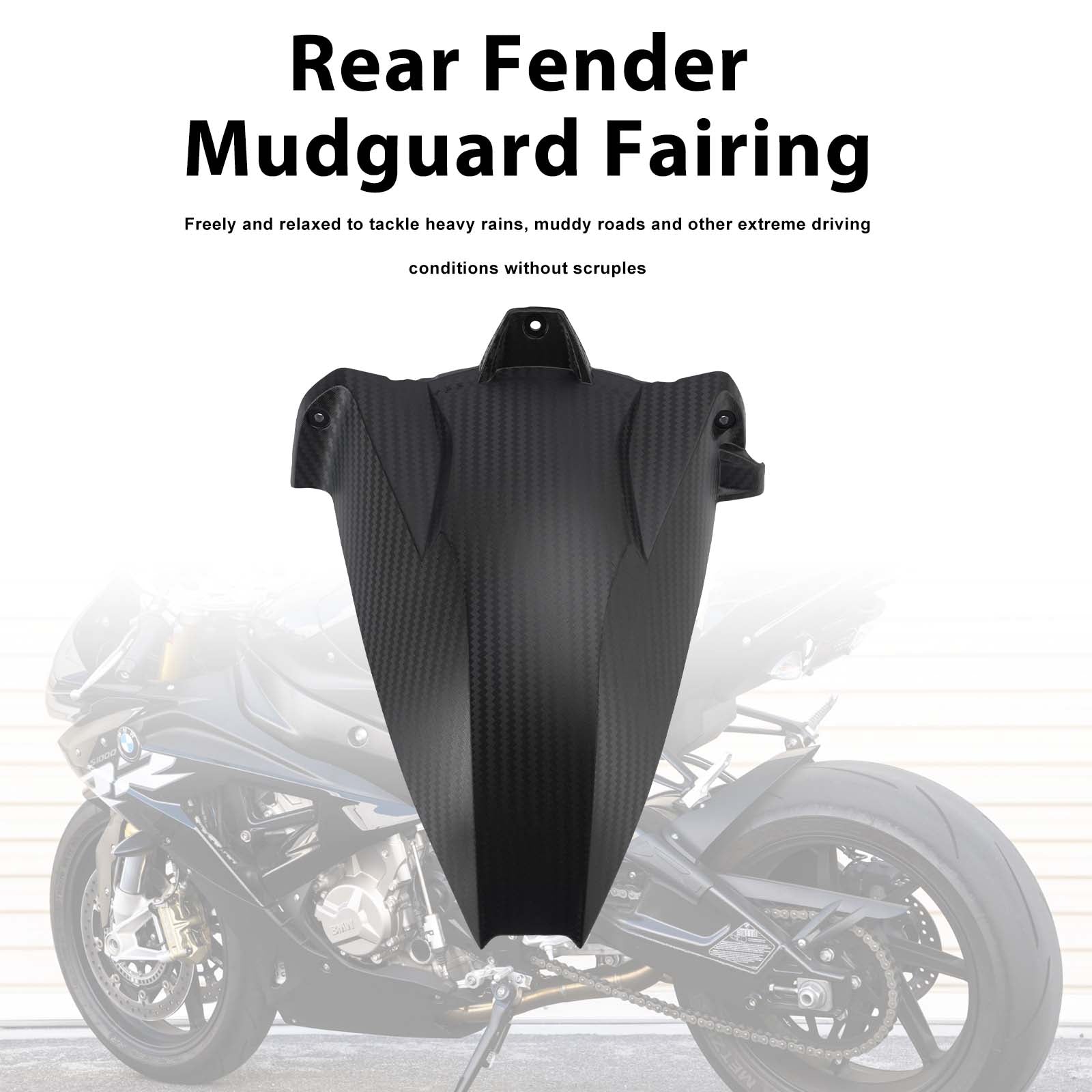 Rear Fender Mudguard Fairing For BMW S1000RR 2009-2018 Black