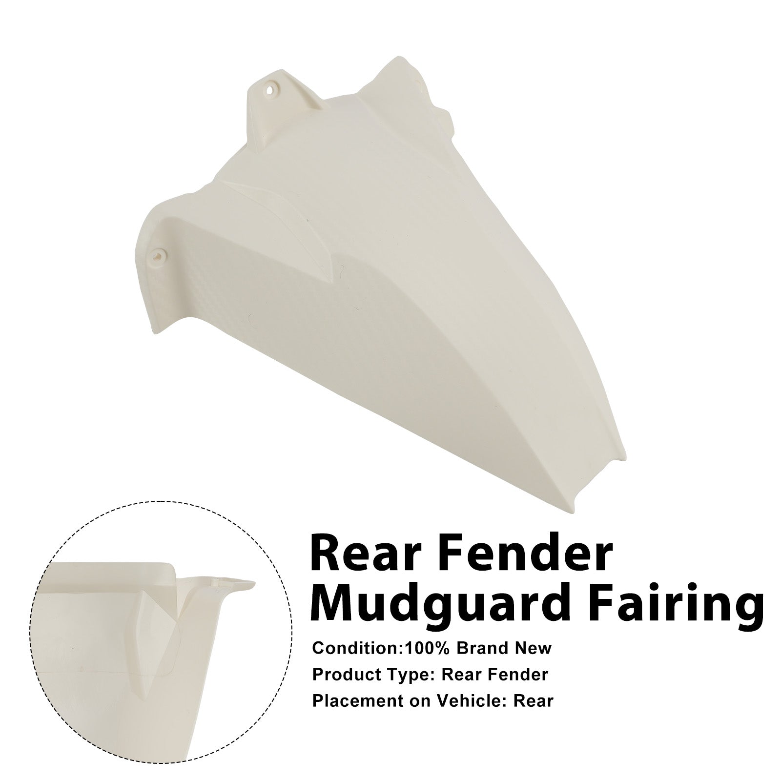 Rear Fender Mudguard Fairing For BMW S1000RR 2009-2018 White