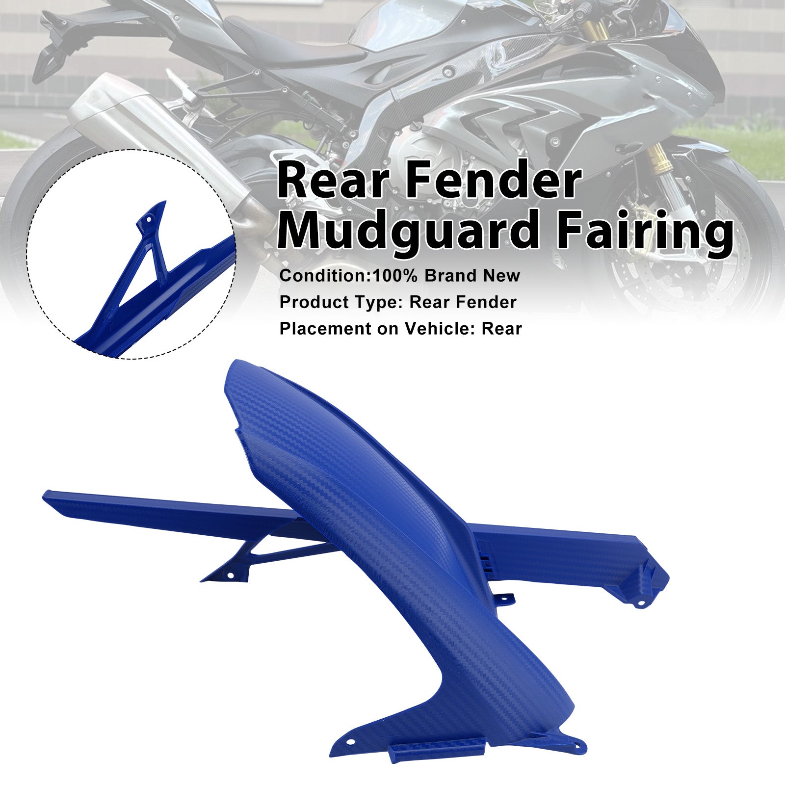 Rear Fender Mudguard Fairing For BMW S1000RR 2019-2026 Blue