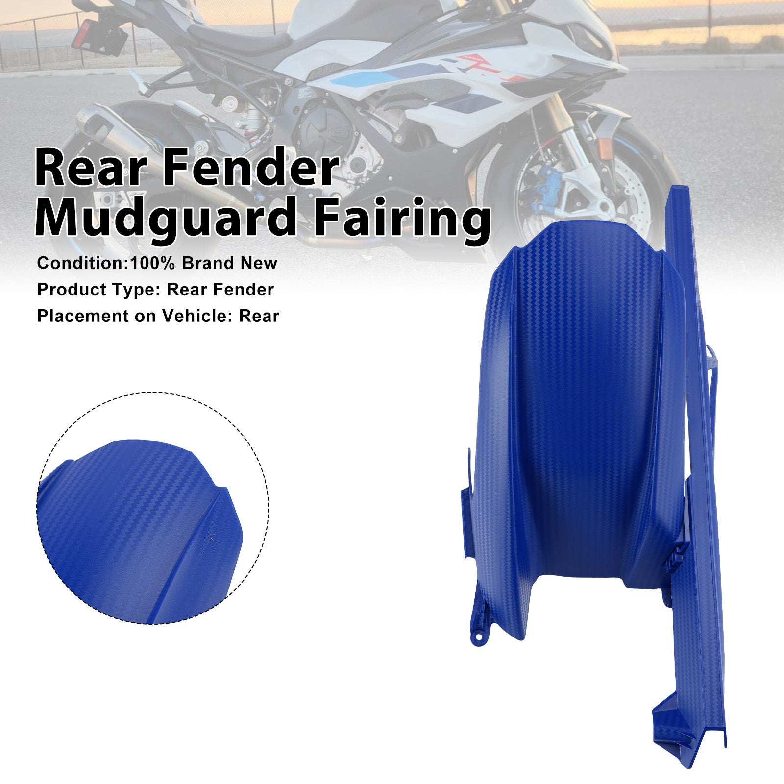 Rear Fender Mudguard Fairing For BMW S1000RR 2019-2026 Blue