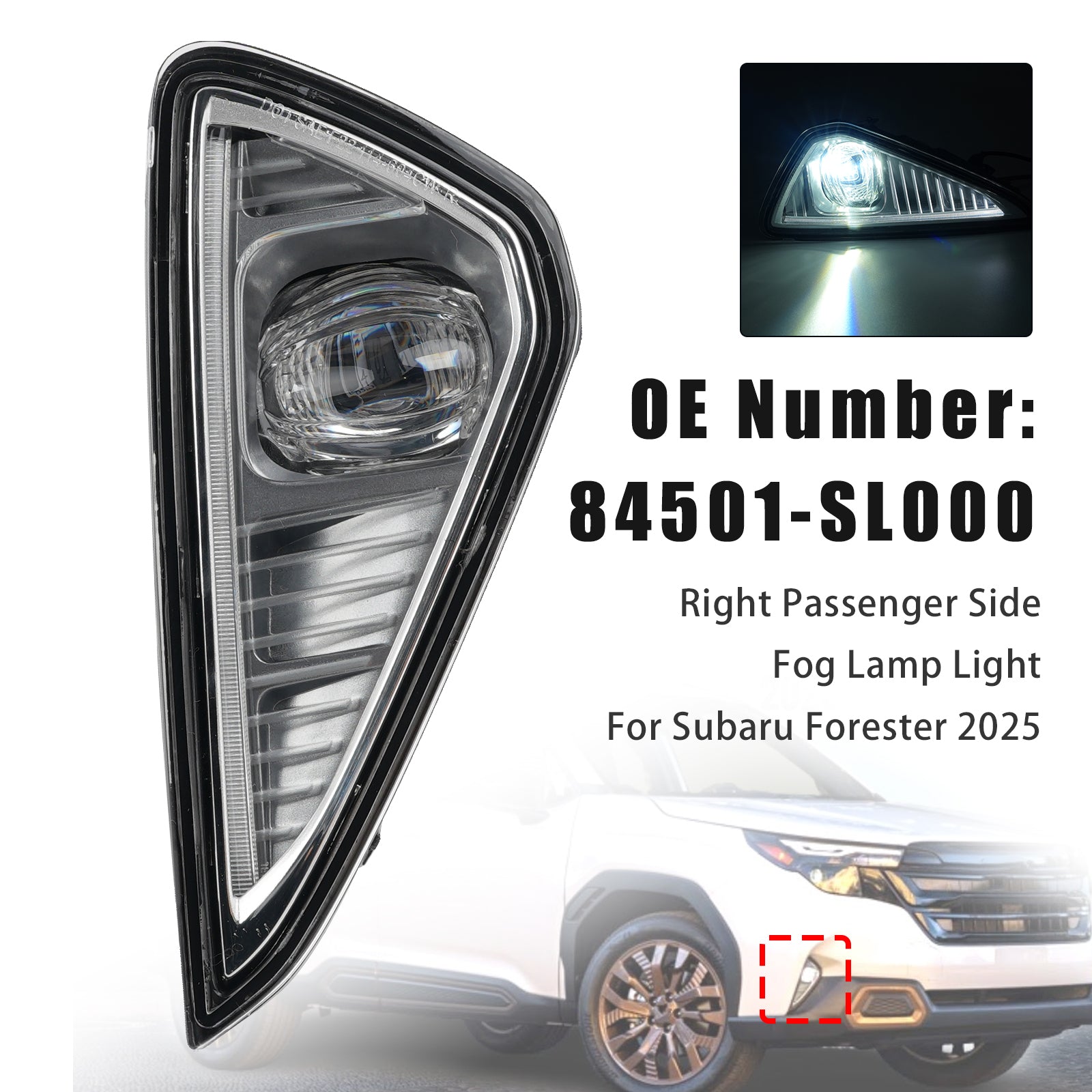 Left & Right Fog Lamp Light 84501-SL010 84501-SL000 For Subaru Forester 2025