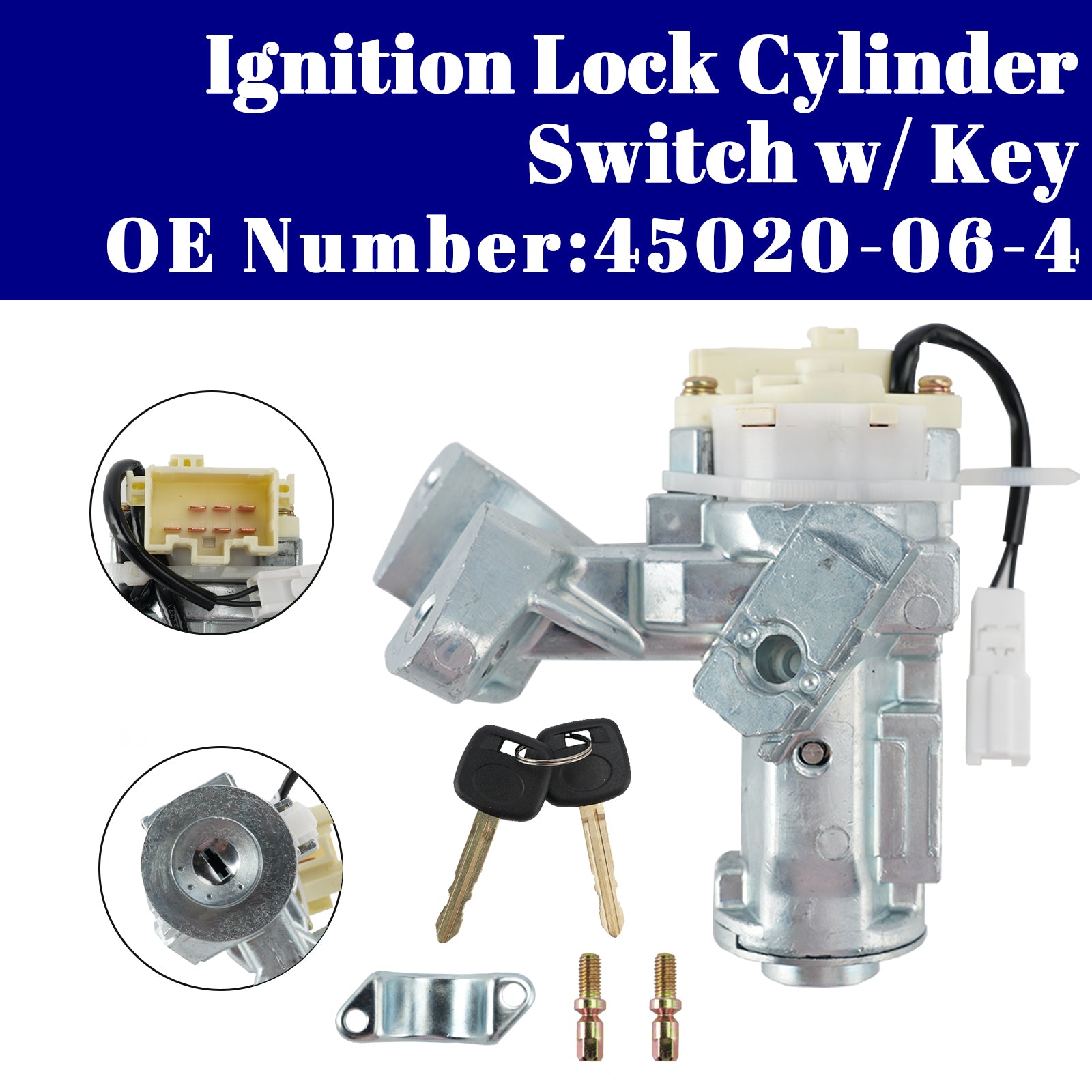 Ignition Lock Cylinder Switch w/ Key 45020-06-4 for Toyota Camry 2002-2006