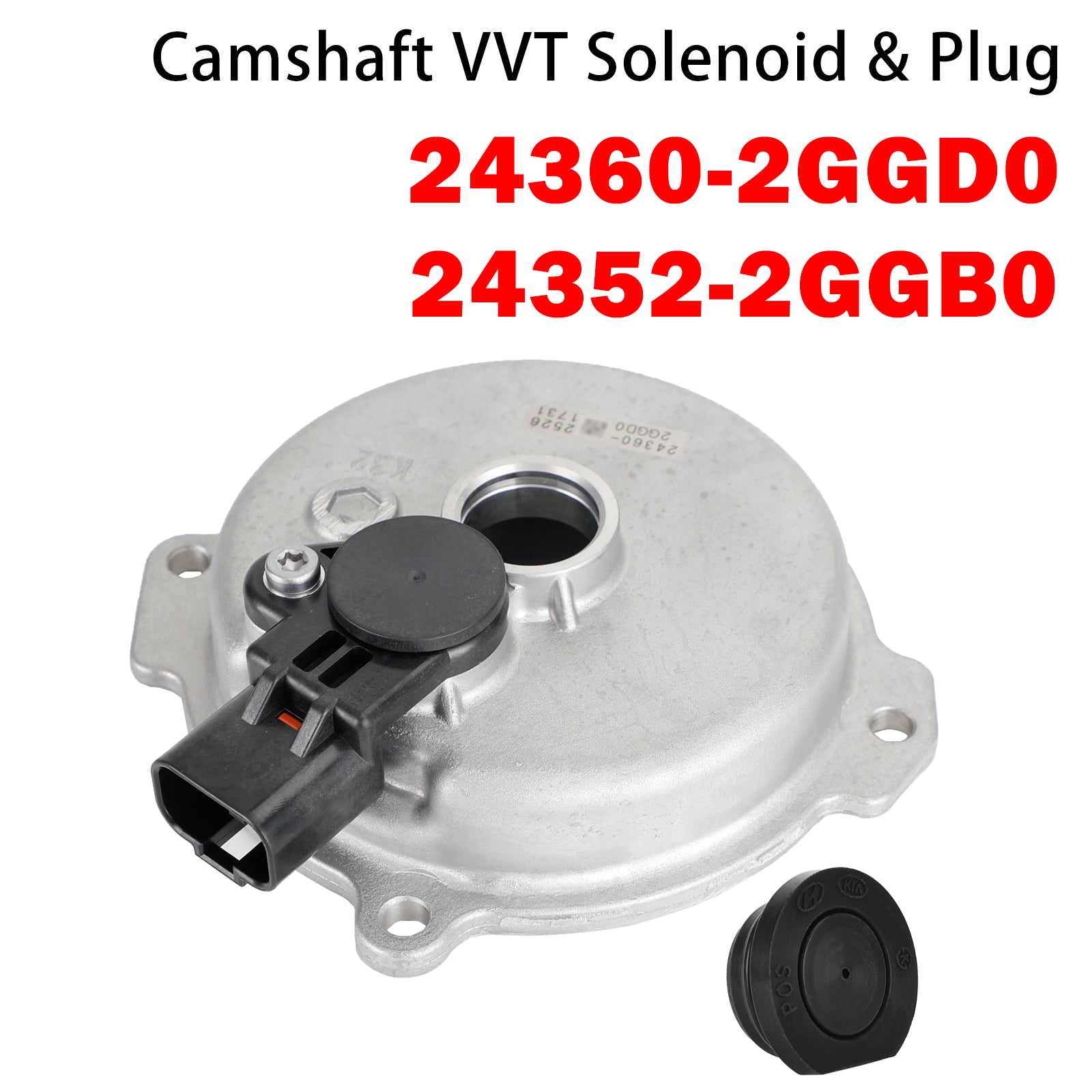 Camshaft VVT Solenoid & Plug for Kia 2.0L 2.4L 15-21 24360-2GGD0 24352-2GGB0