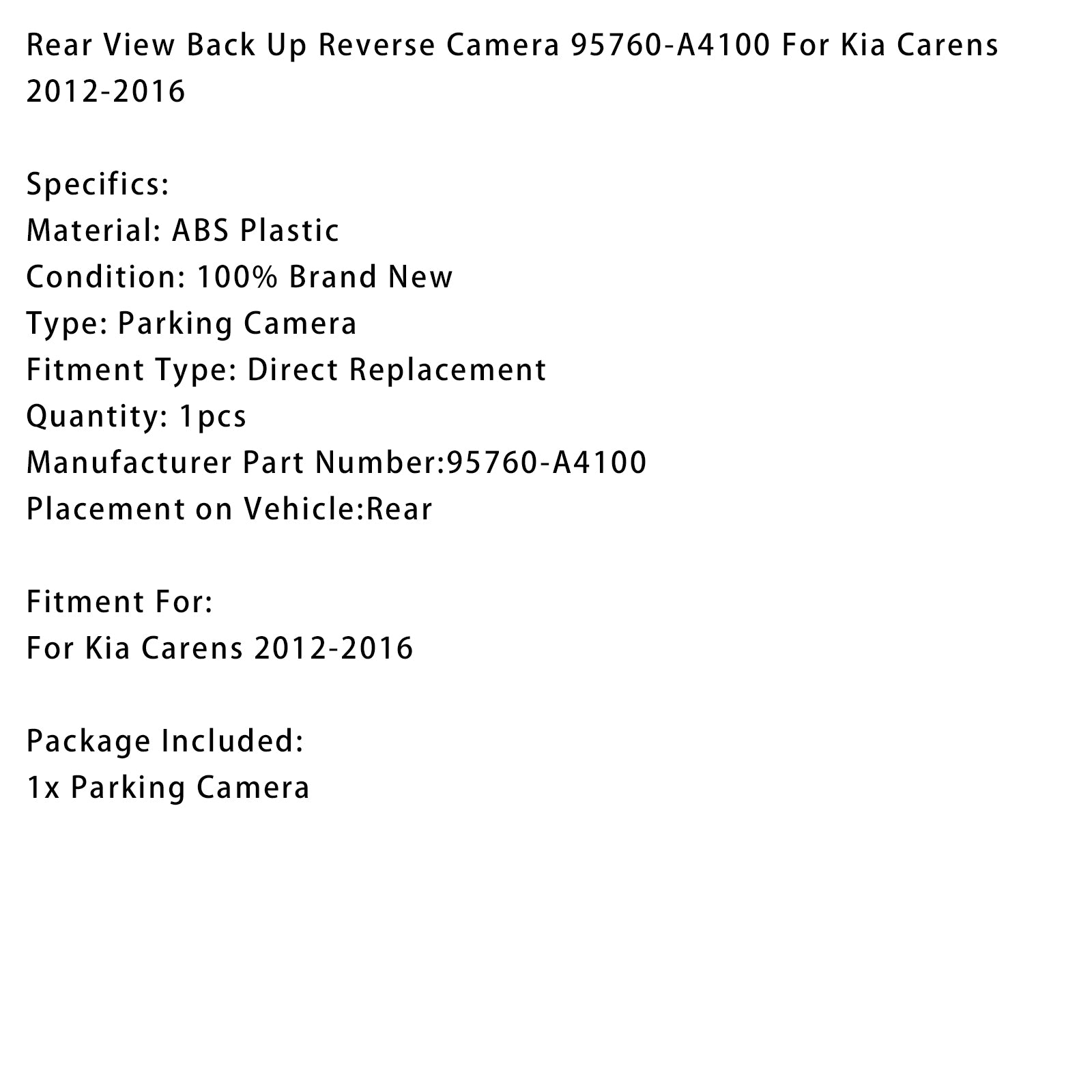 Rear View Back Up Reverse Camera 95760-A4100 For Kia Carens 2012-2016