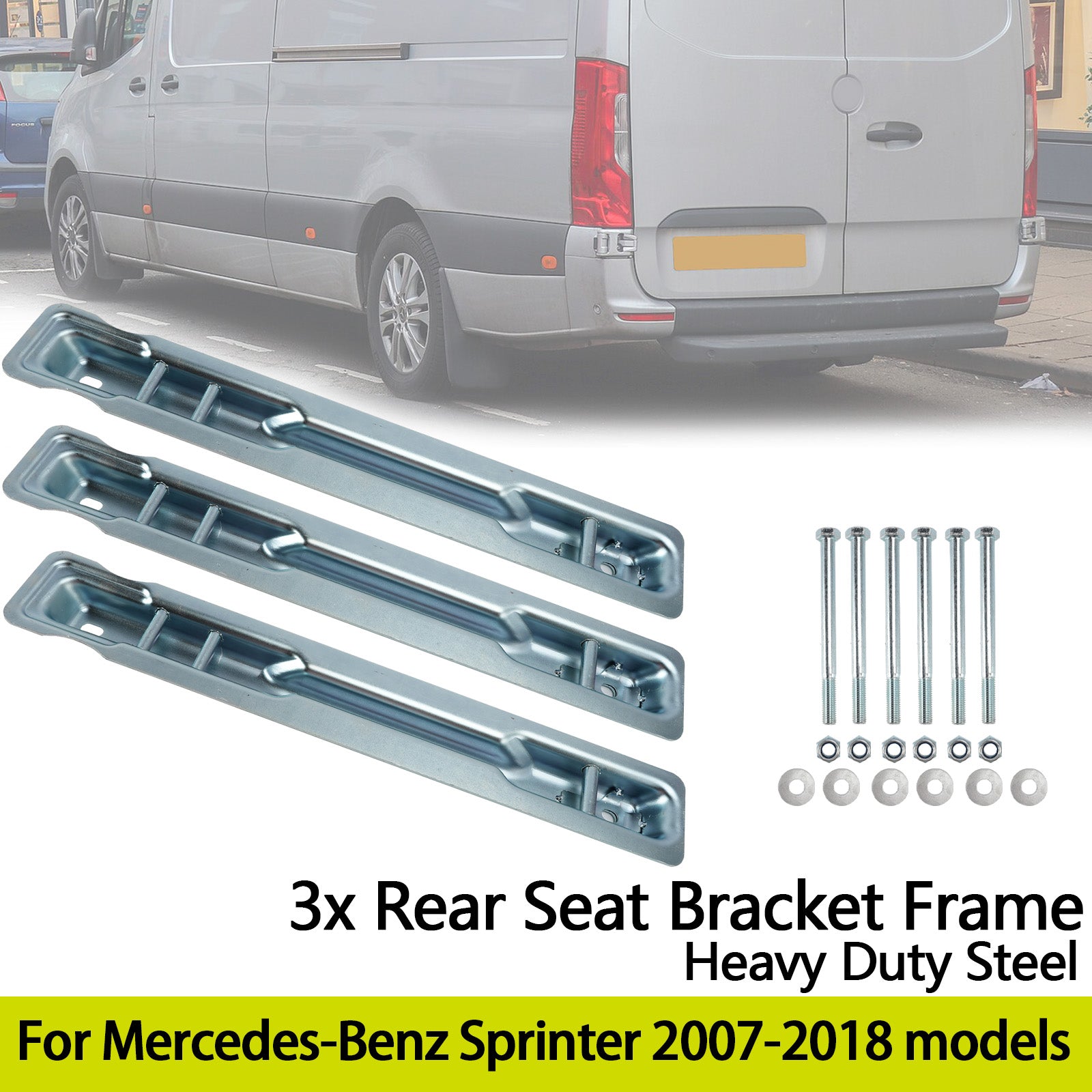 3x Rear Seat Bracket Frame Heavy Duty Steel For Benz Sprinter 2007-2018