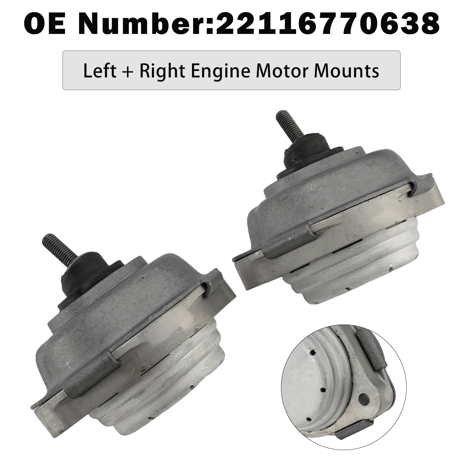Left + Right Engine Motor Mounts 22116770638 For BMW X5 E53 3.0d 2001-2006