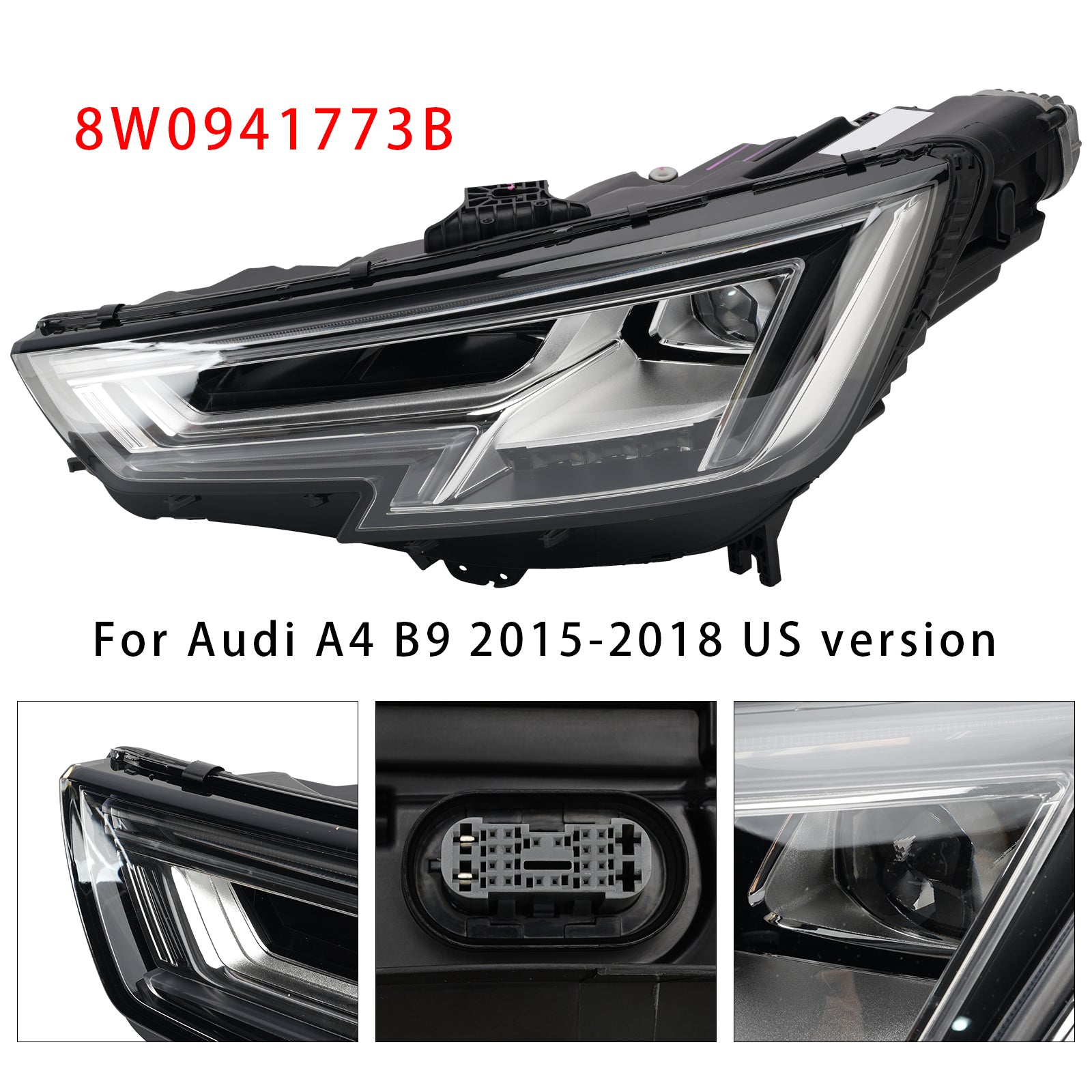LED Left Headlight 8W0941773B For Audi A4 B9 2015-2018