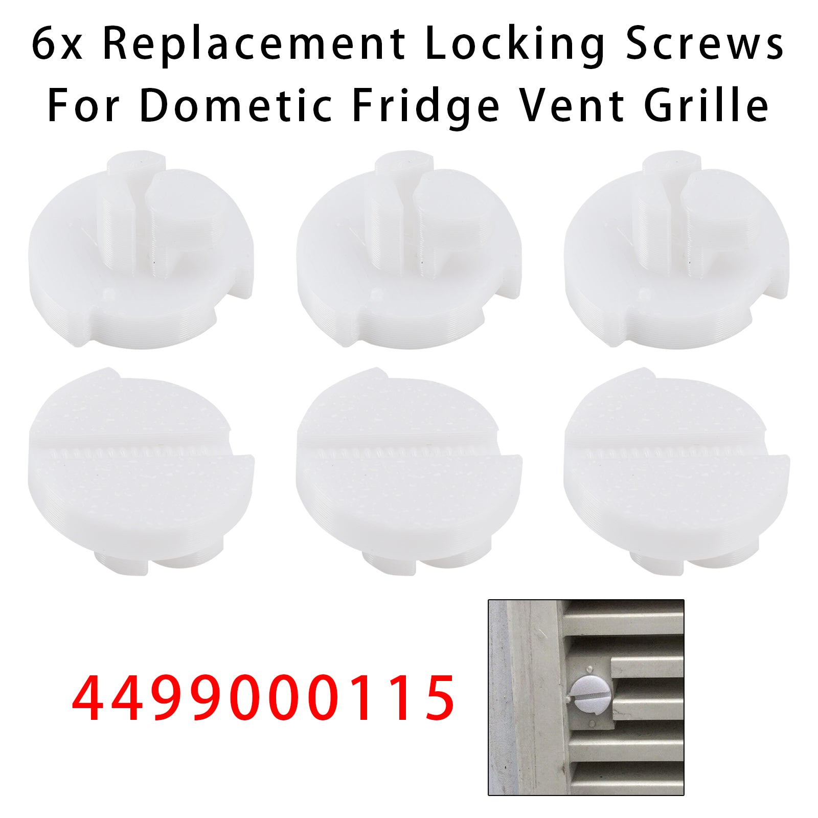 6X Replacement Locking Screws For Dometic Fridge Vent Grille