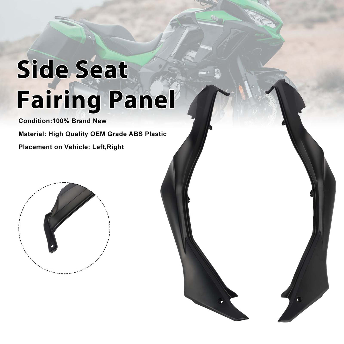 Side Seat Fairing Guards Cowl For Kawasaki Versys 1000 2019-2024 Matte Black