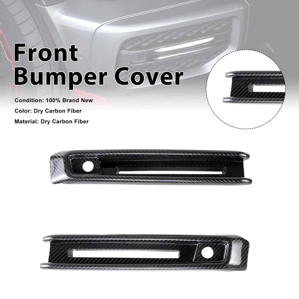 Carbon Fiber Front Bumper Fog Lights Frame Fit Mercedes G-Class W464 G63 2019+