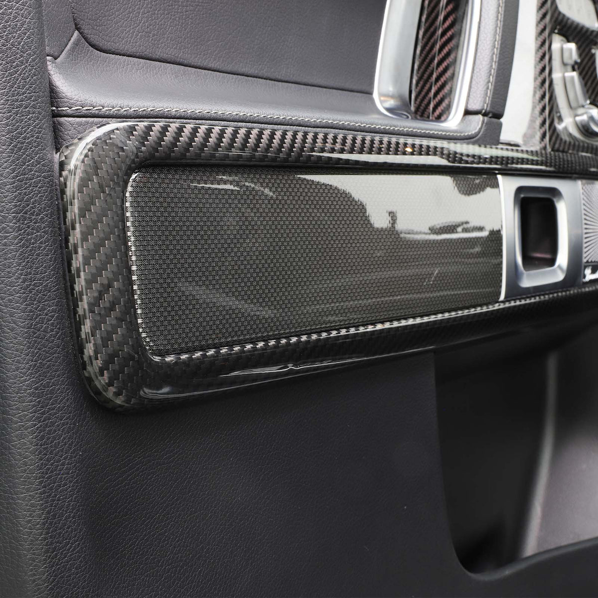 Dry Carbon Fiber Inner Door Frame Cover Trim Fit Benz W464 W463A G500 2019-2023