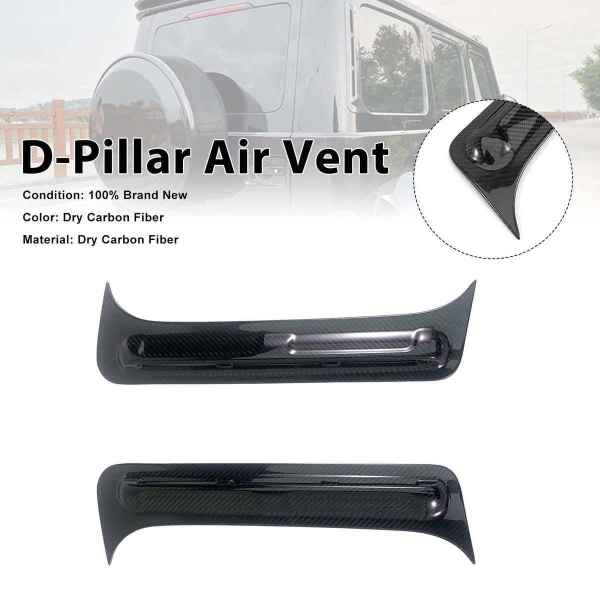 Carbon Fiber M-Style D-Pillar Air Vents Fit Mercedes G-Class W464 W463A 2019+
