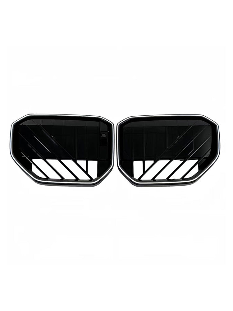 Black Front Bumper Grill Grille Fit BMW X3 G45 2025+ W/LED Light