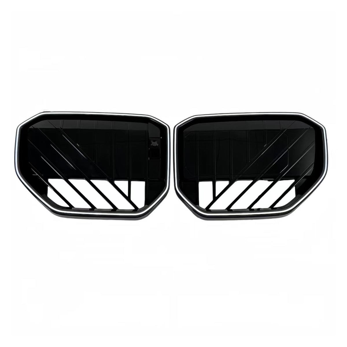 Black Front Bumper Grill Grille Fit BMW X3 G45 2025+ W/LED Light